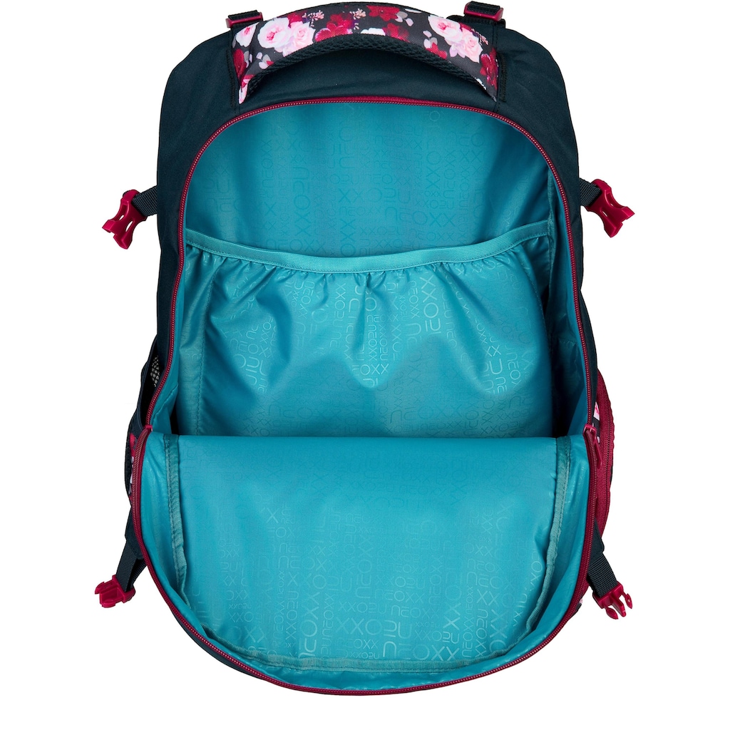 neoxx Schulrucksack »Active, My Heart Blooms«, reflektierende Details