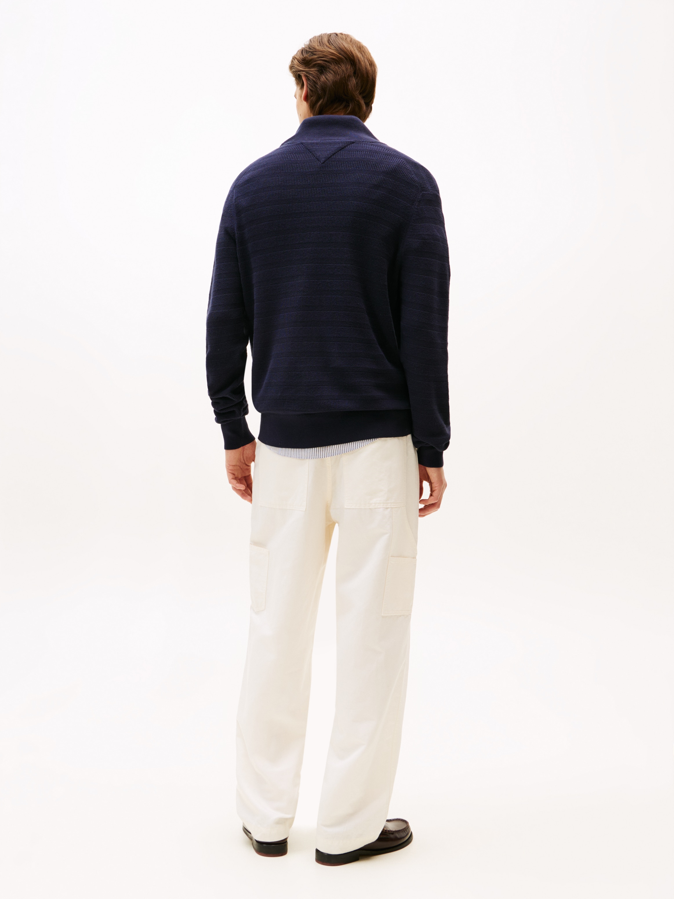 Tommy Hilfiger Troyer »STRIPE STRUCTURE ZIP MOCK«, mit modischer Struktur