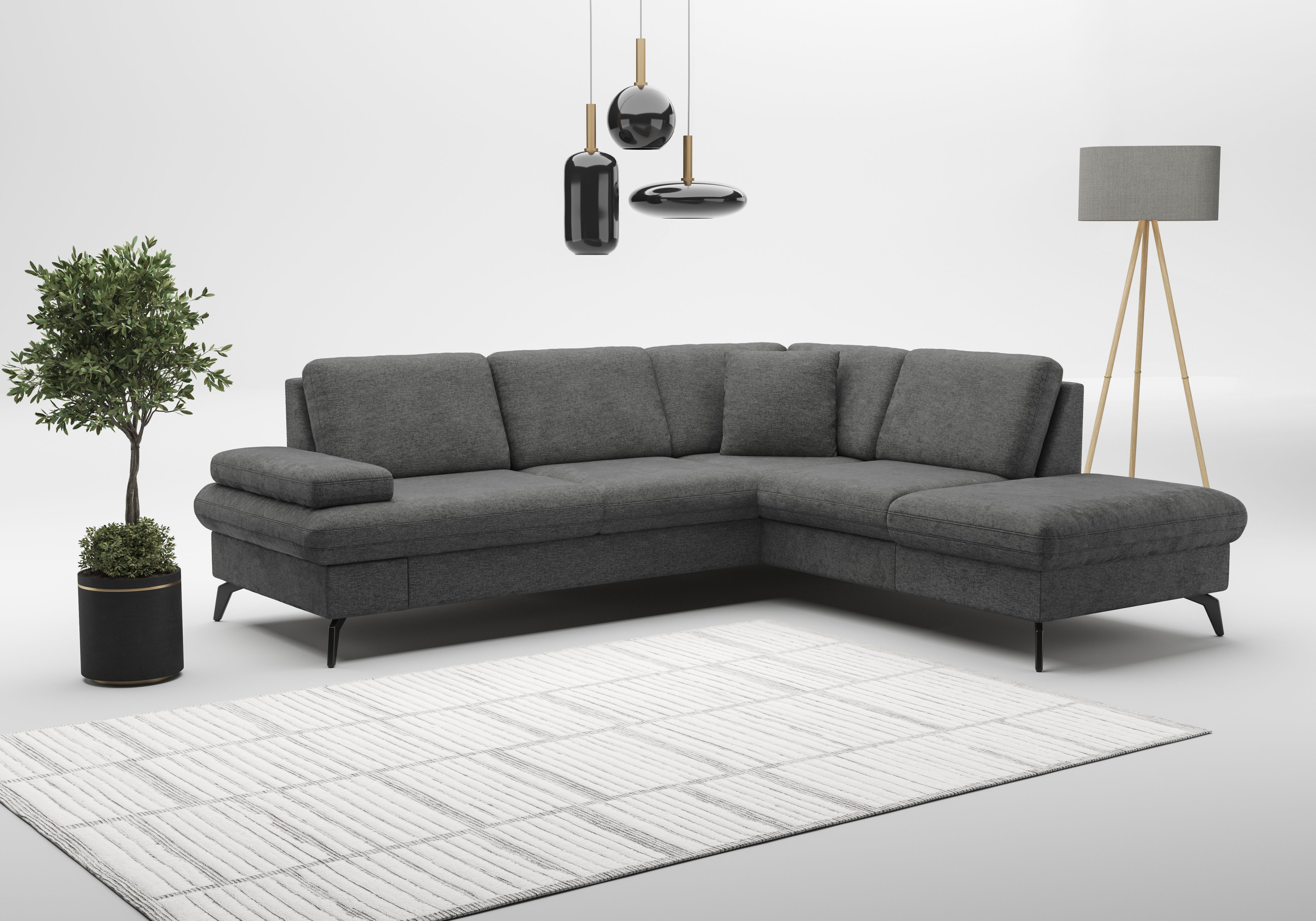 sit&more Ecksofa "Morris Jubi L-Form, B: 238 cm" mit Armteilfunktion & 1 Zierkissen, optional Schlaffunktion