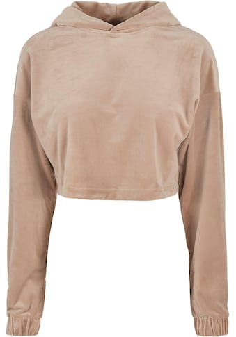 Kapuzenpullover »Urban Classics Damen Ladies Cropped Velvet Oversized Hoody«, (1 tlg.)