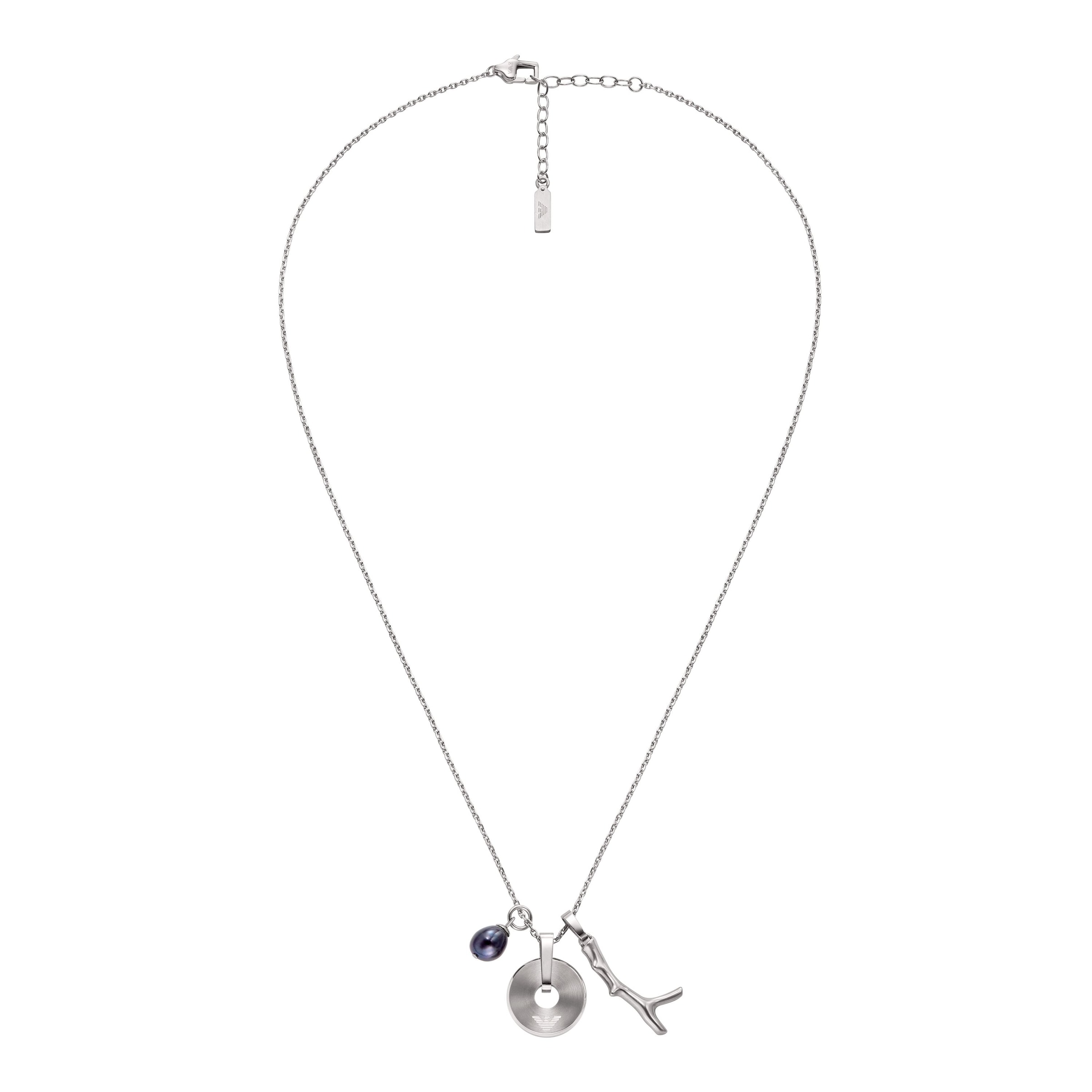 Emporio Armani Kette mit Anhänger »Schmuck Geschenk Edelstahl« mit Süßwasserzuchtperle