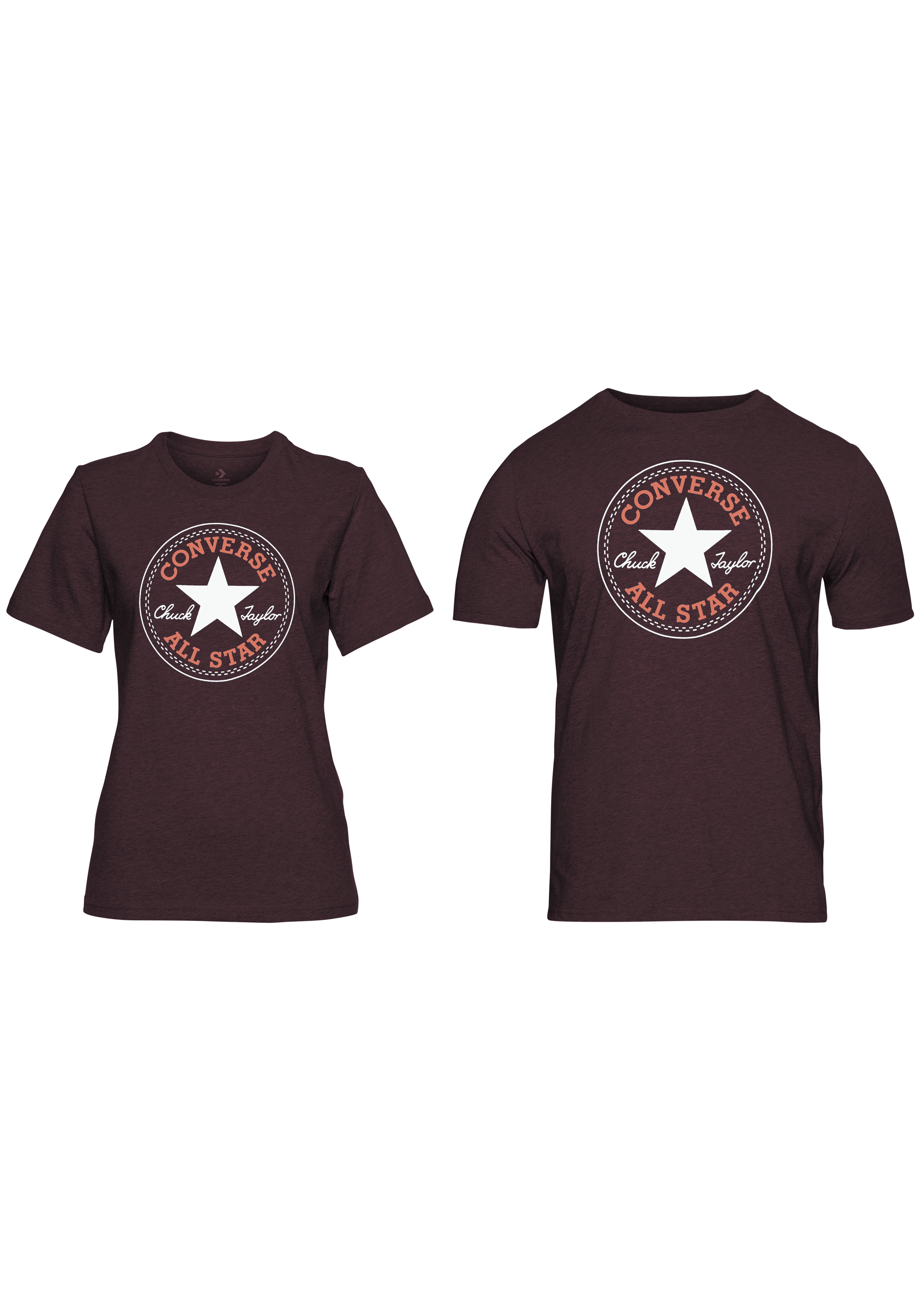 Converse T-Shirt "UNISEX CONVERSE GO-TO ALL STAR PATCH LOGO STANDARD FIT T-SHIRT" mit Rundhalsausschnitt, aus Single Jersey