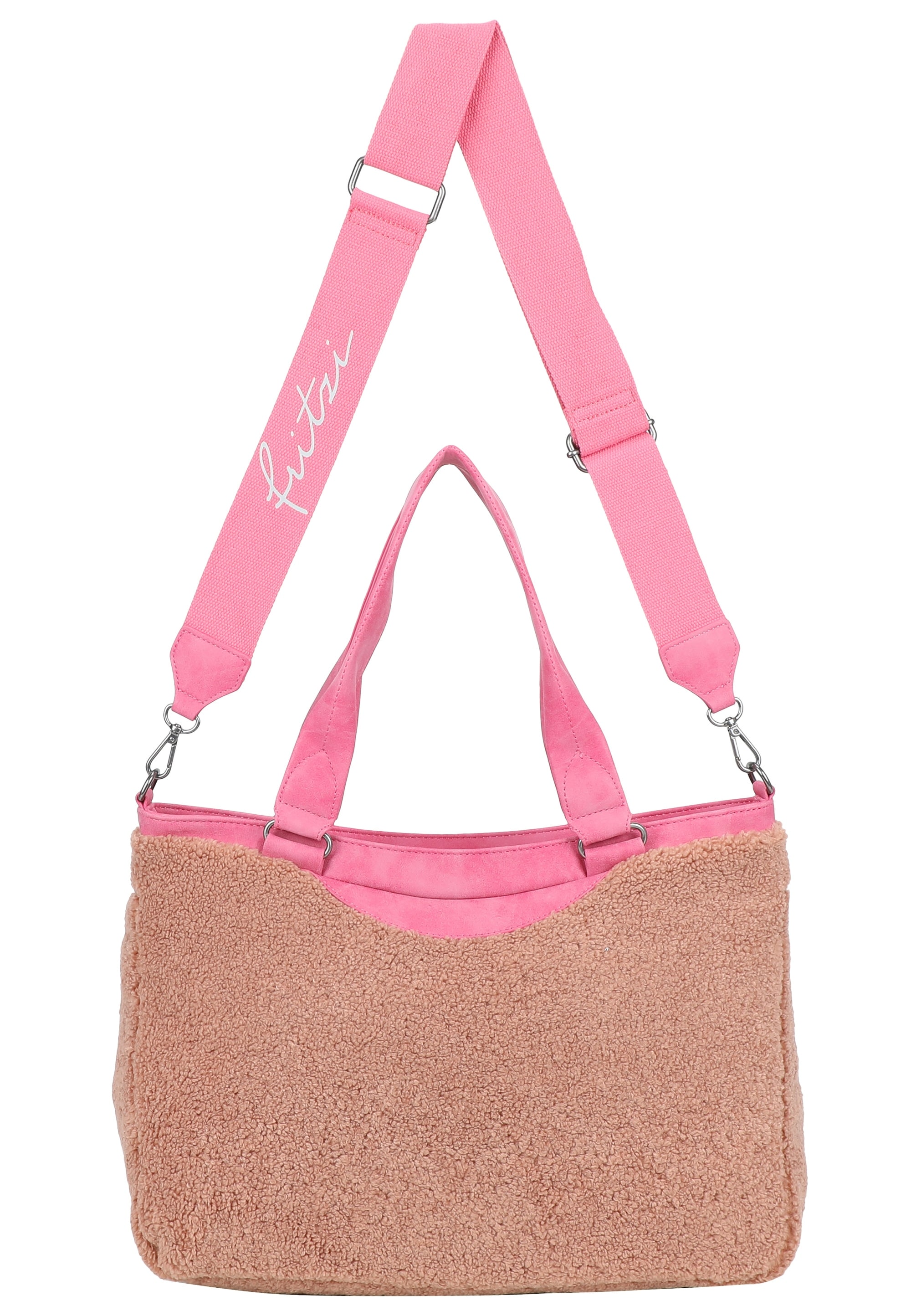 Fritzi aus Preußen Henkeltasche »Teddy Black«, aus kuscheligem, veganem Teddy-Material