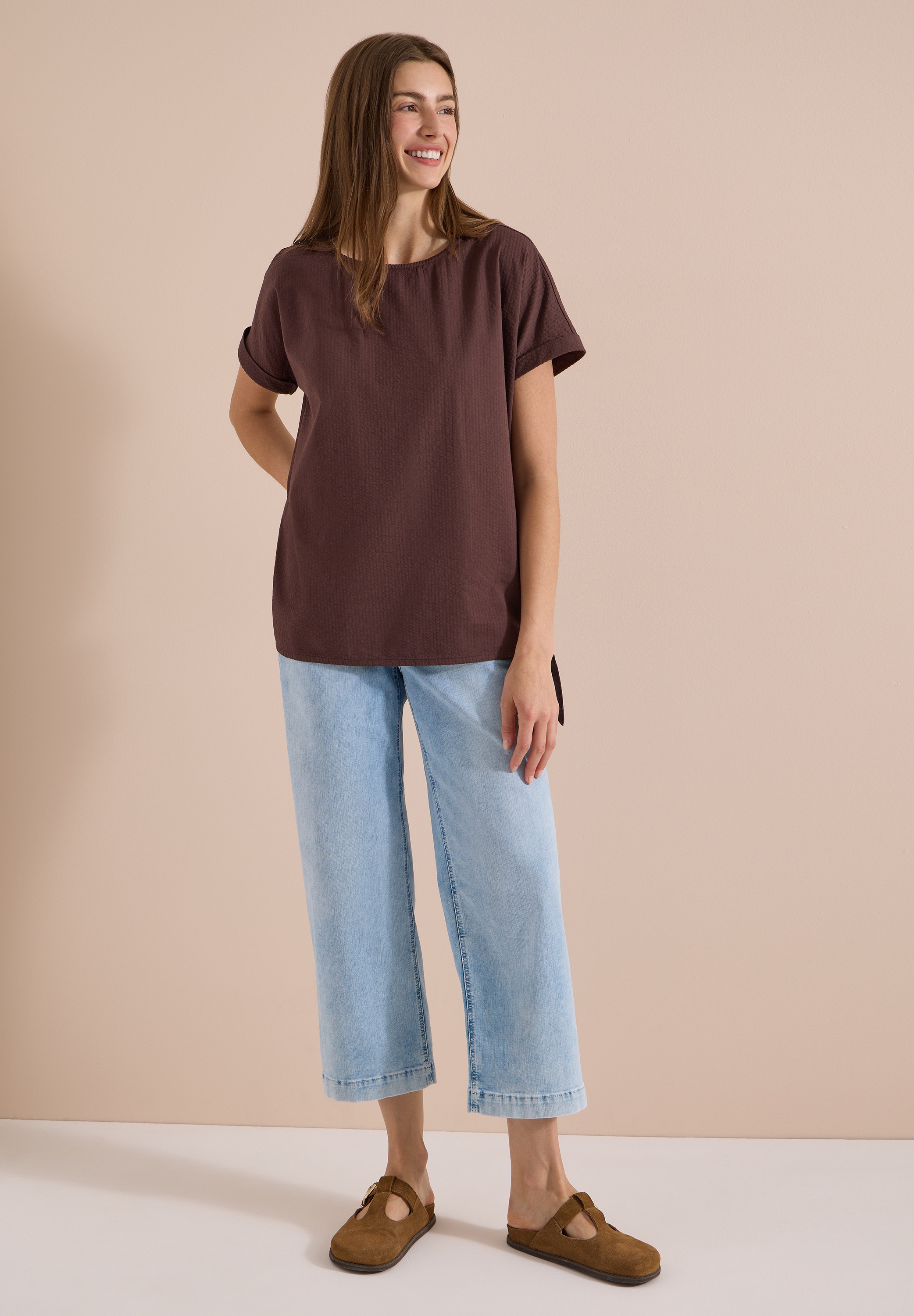 Cecil Shirtbluse mit Knotendetail am Saum