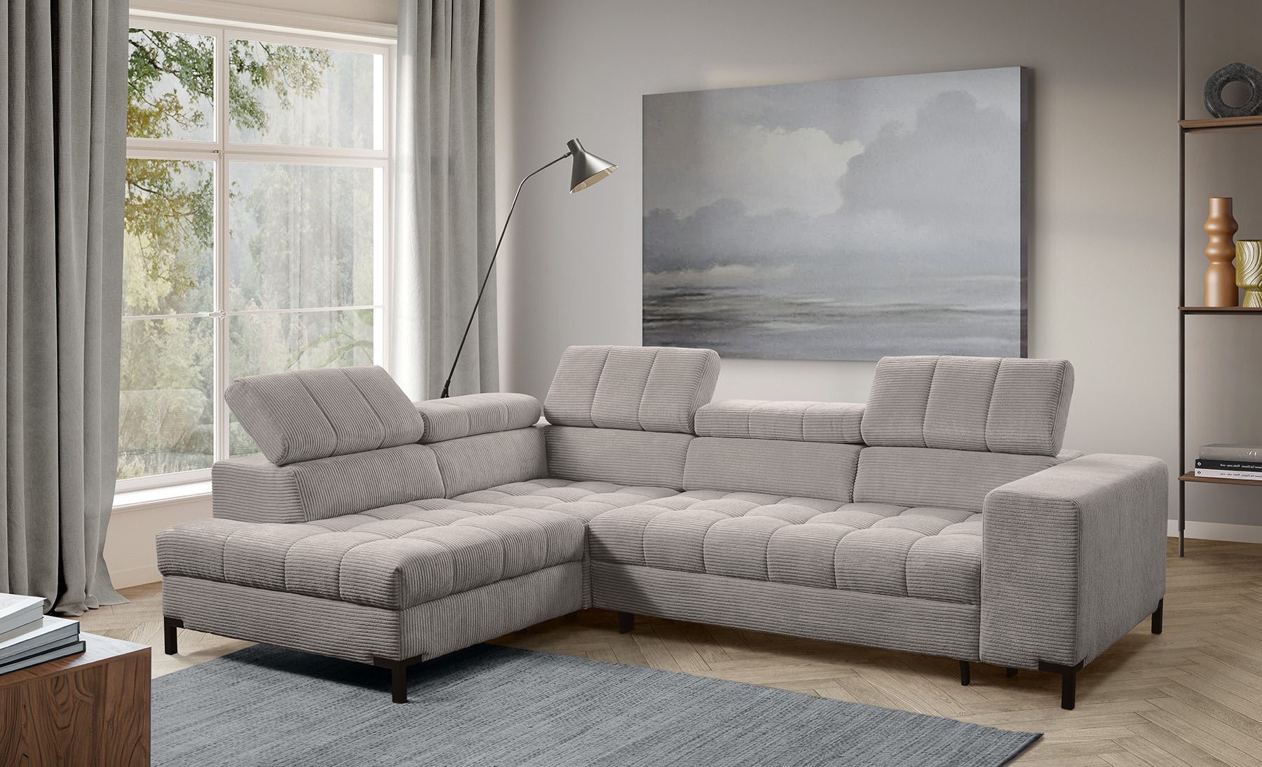exxpo - sofa fashion Ecksofa "Bocco, hochwertige Verarbeitung, toller Sitzkomfort, bequem, L-Form" wahlweise mit Bettfunktion u. Bettkasten, inkl. Kopfteilverstellung