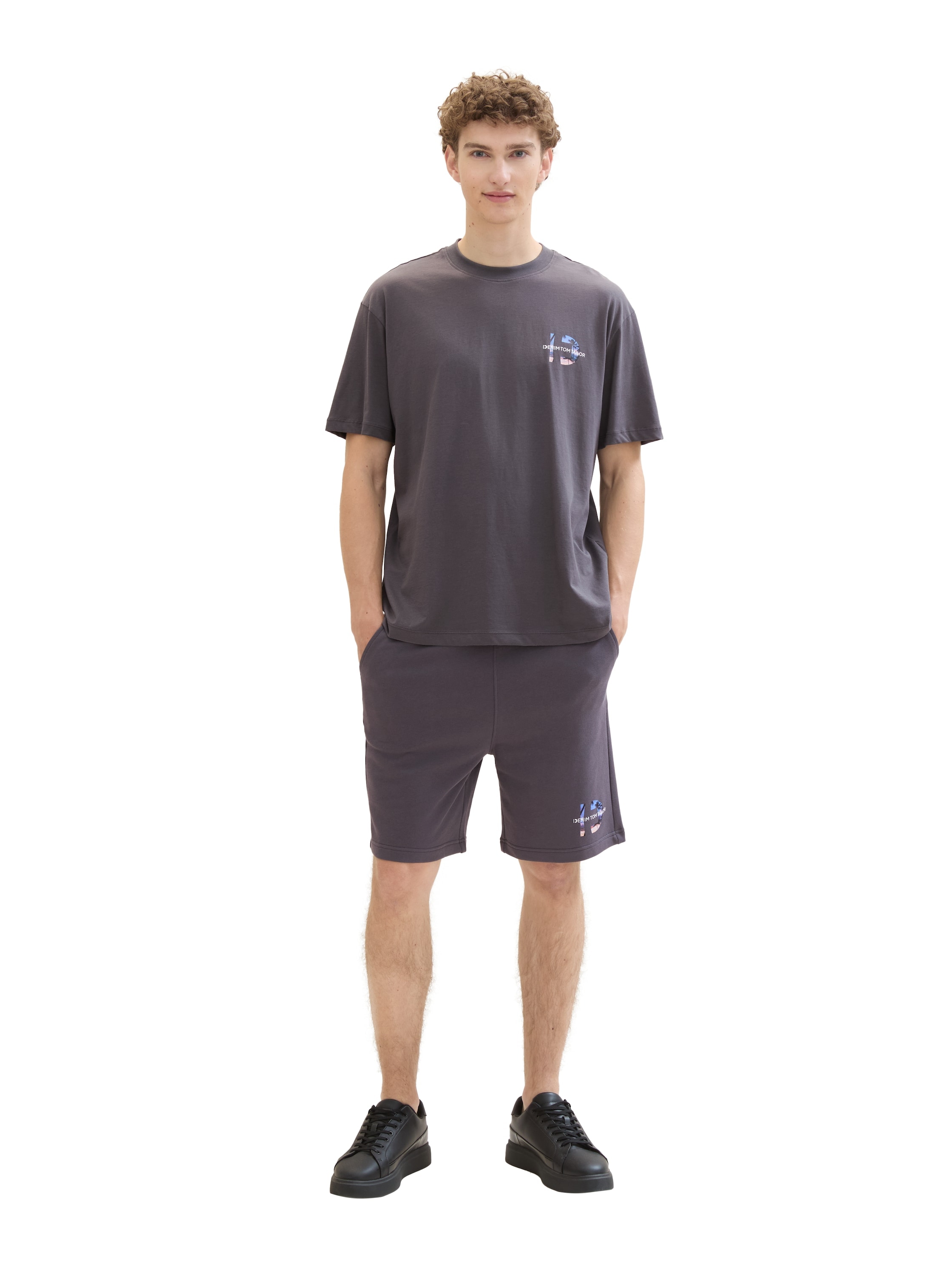 TOM TAILOR Denim Rundhalsshirt, mit Backprint
