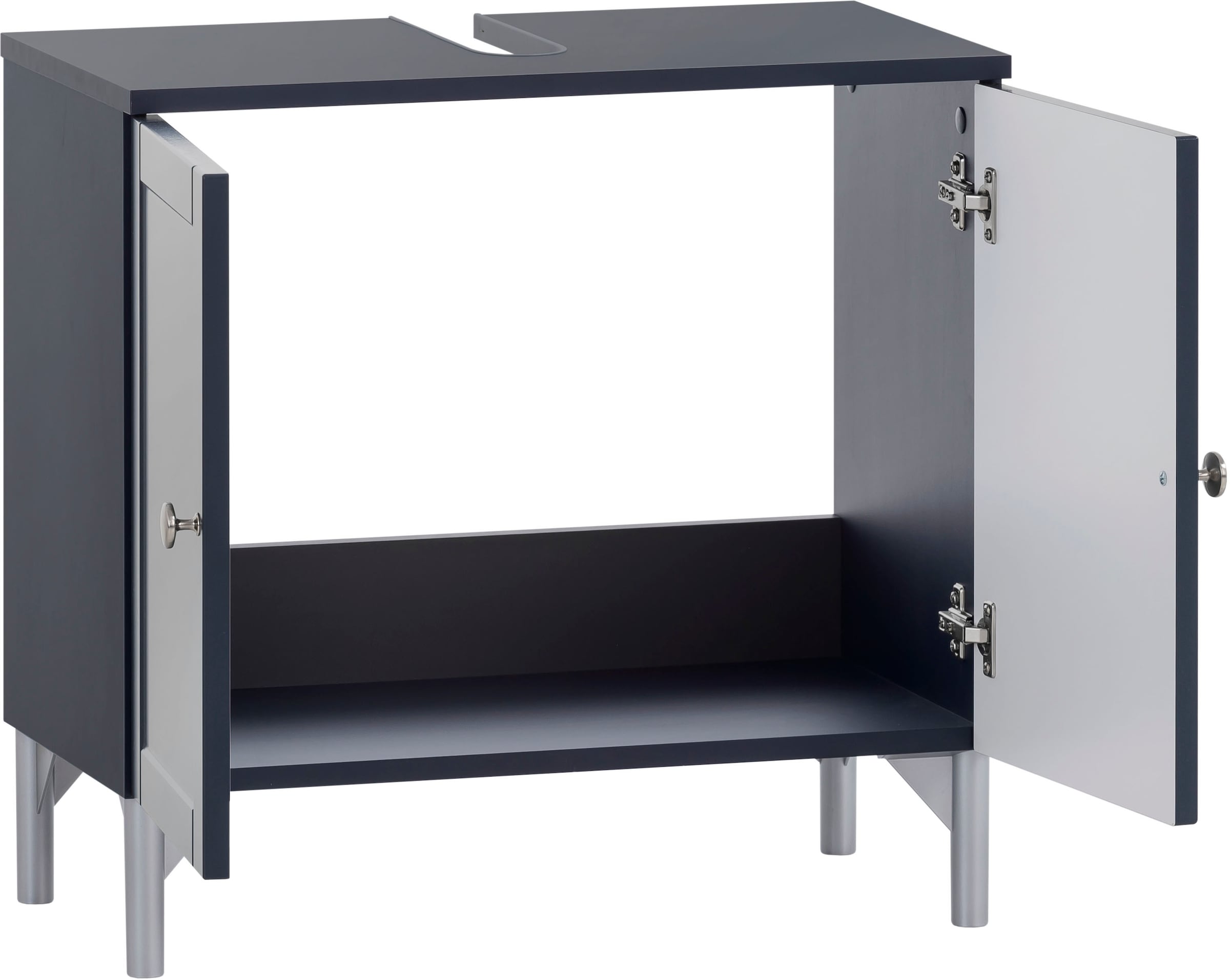 Schildmeyer Waschbeckenunterschrank »Jesper Breite 60,2 cm«, Türen in Landhausoptik, Griff und Beschläge aus Metall