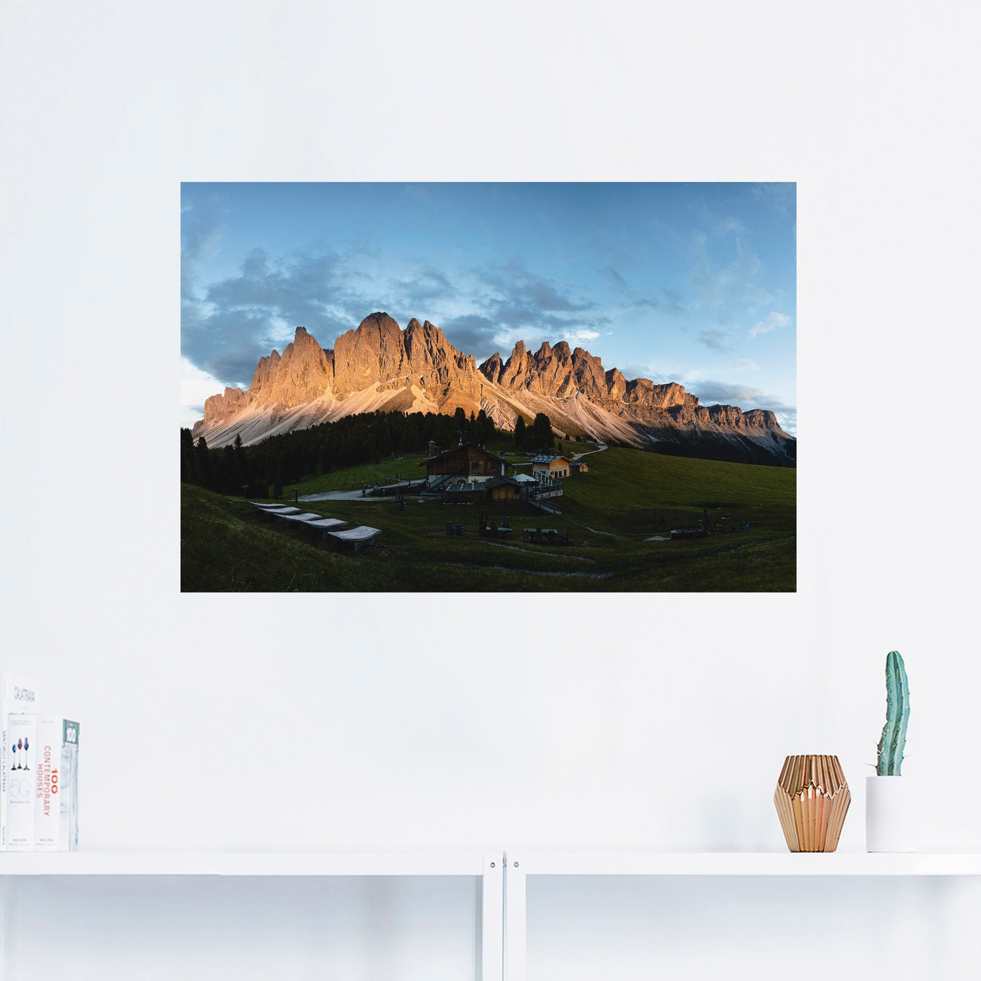 Artland Wandbild »Villnösser Geislerspitzen«, Bilder von Europa, (1 St.), als Alubild, Leinwandbild, Wandaufkleber oder Poster in versch. Größen