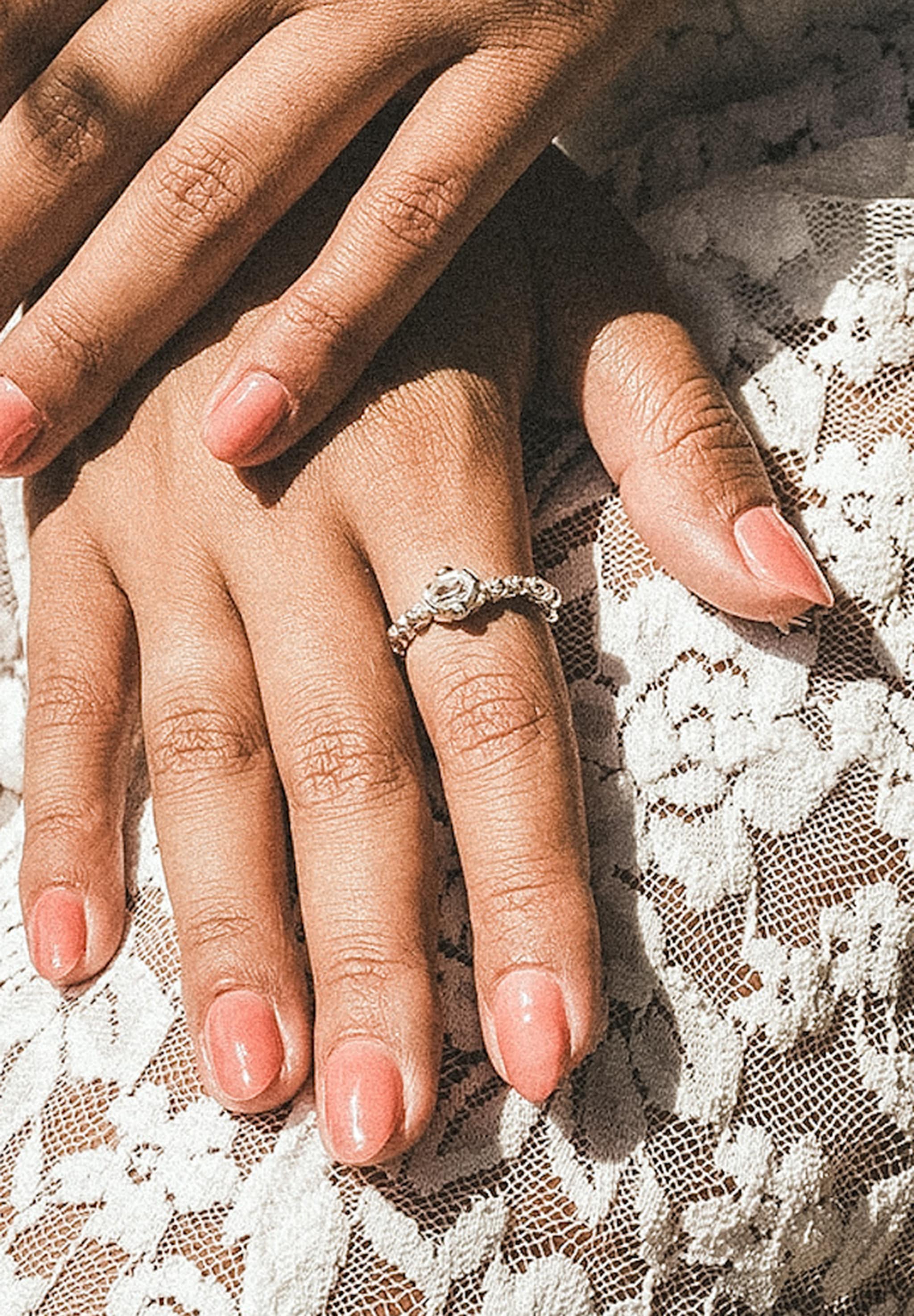 HAZE & GLORY Silberring »Ring Oval Topas Weiß 925 Sterling Silber- Swirly«