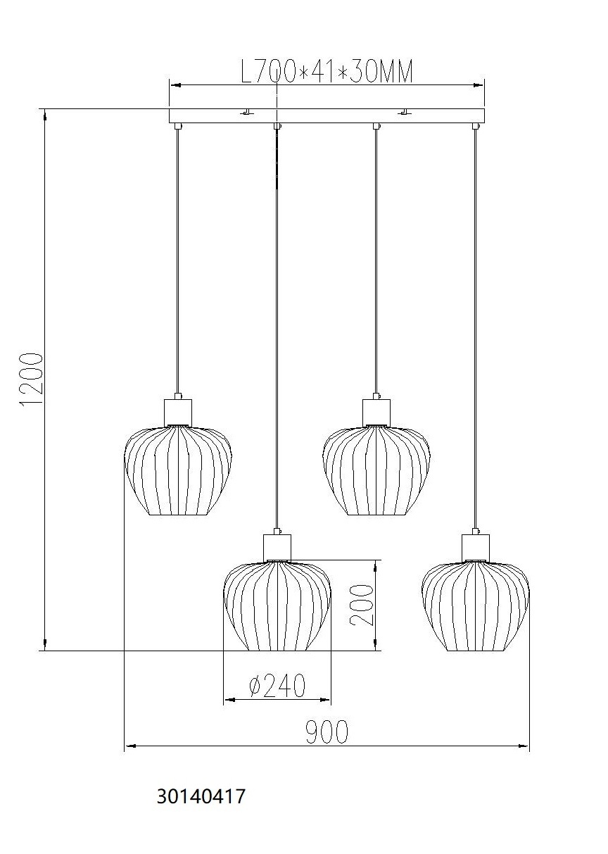 NOWA LED-Hängeleuchte »TOY«, 4 flammig, Leuchtmittel E27 | ohne Leuchtmittel