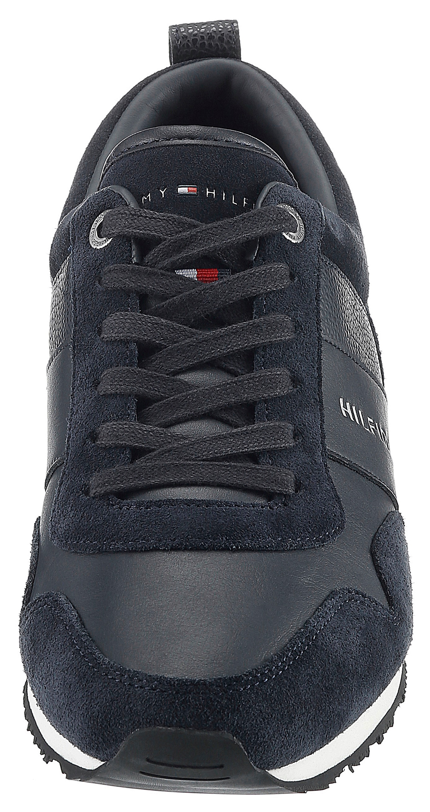 Tommy Hilfiger Sneaker »ICONIC LEATHER SUEDE MIX RUNNER«, im Materialmix, Freizeitschuh, Halbschuh, Schnürschuh