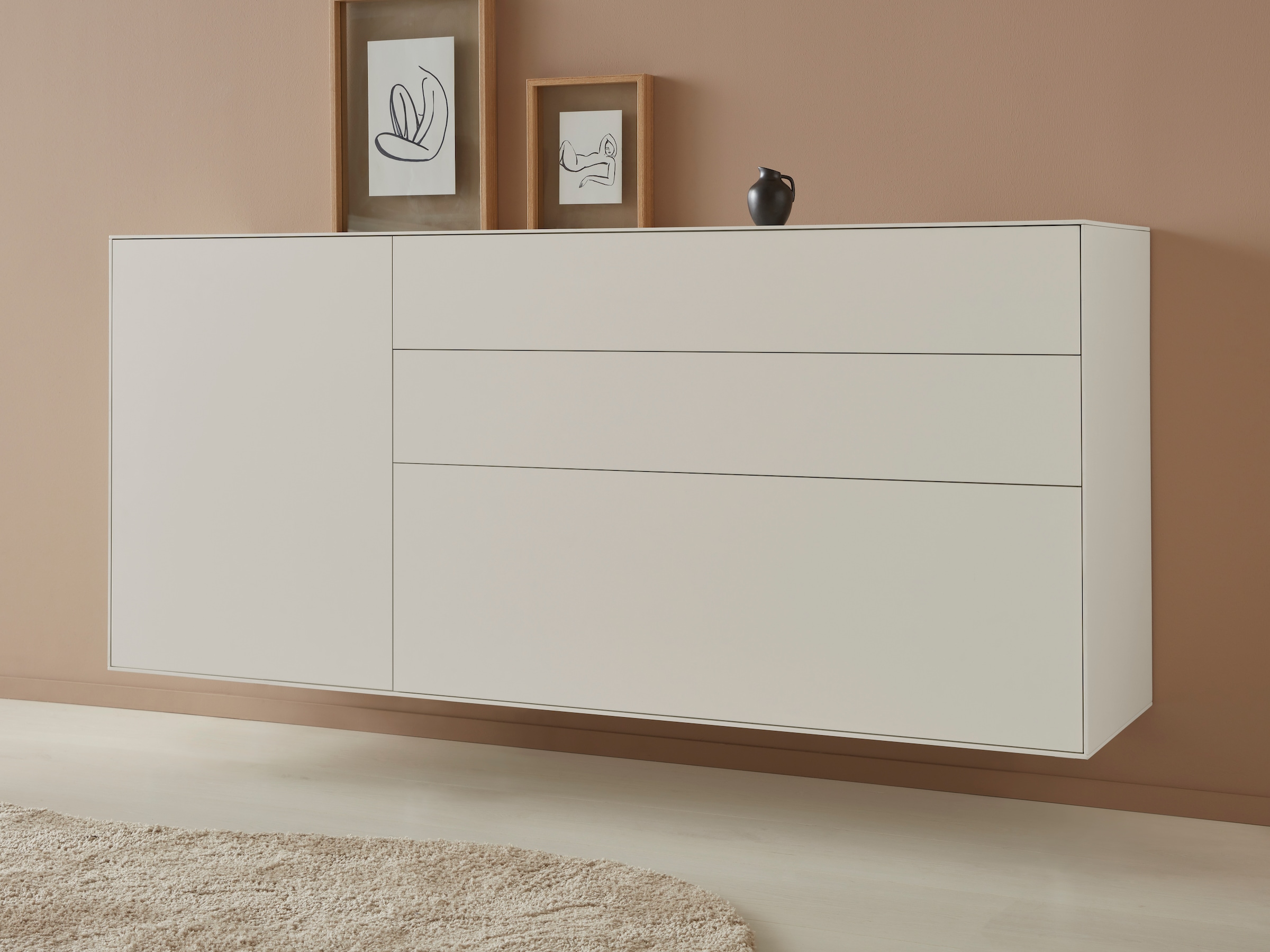 LeGer Home by Lena Gercke Sideboard "Essentials", Breite: 167cm, MDF lackiert, Push-to-open-Funktion