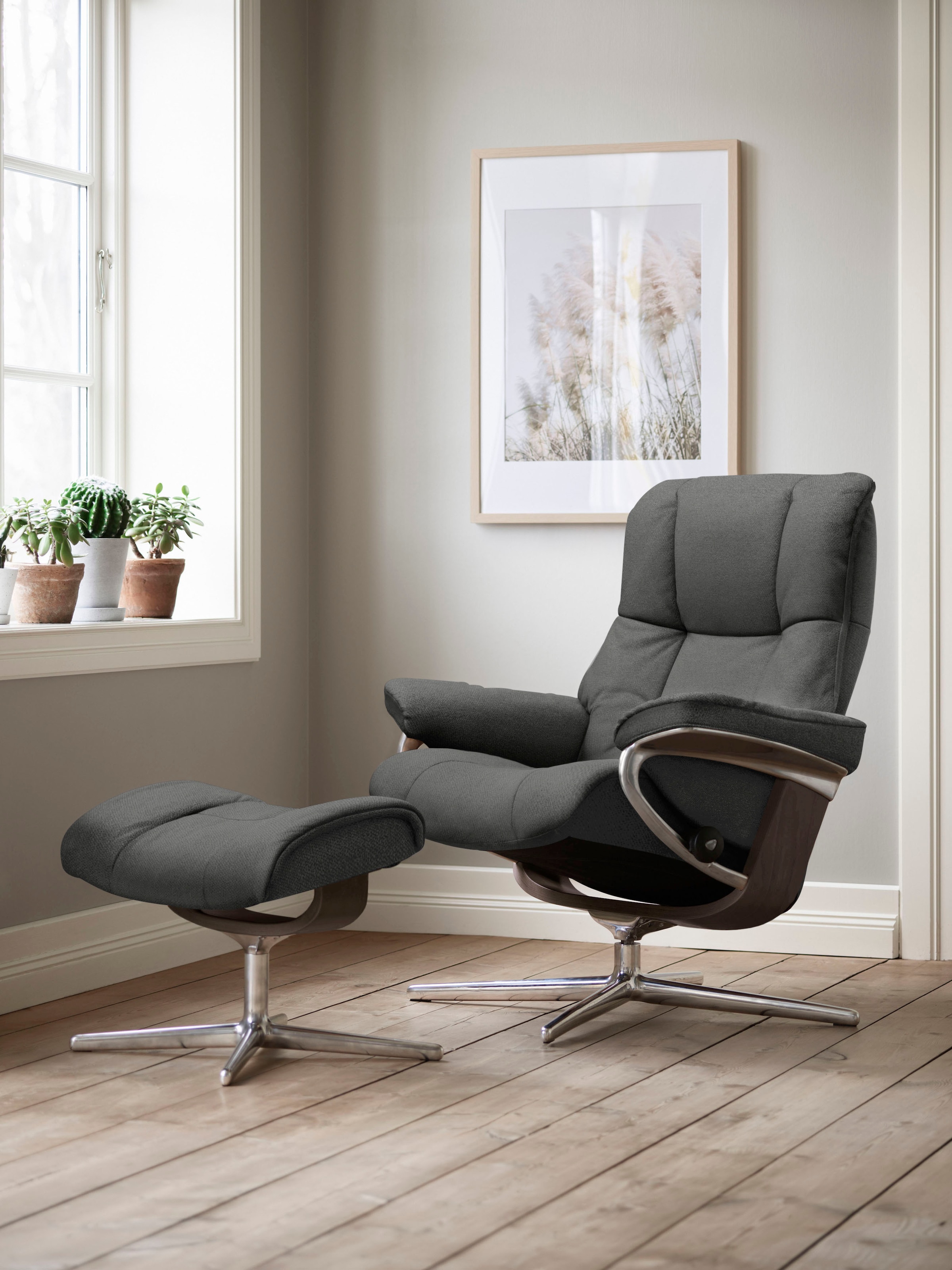 Stressless Fußhocker "Mayfair", mit Cross Base, Größe S, M & L, Holzakzent Wenge