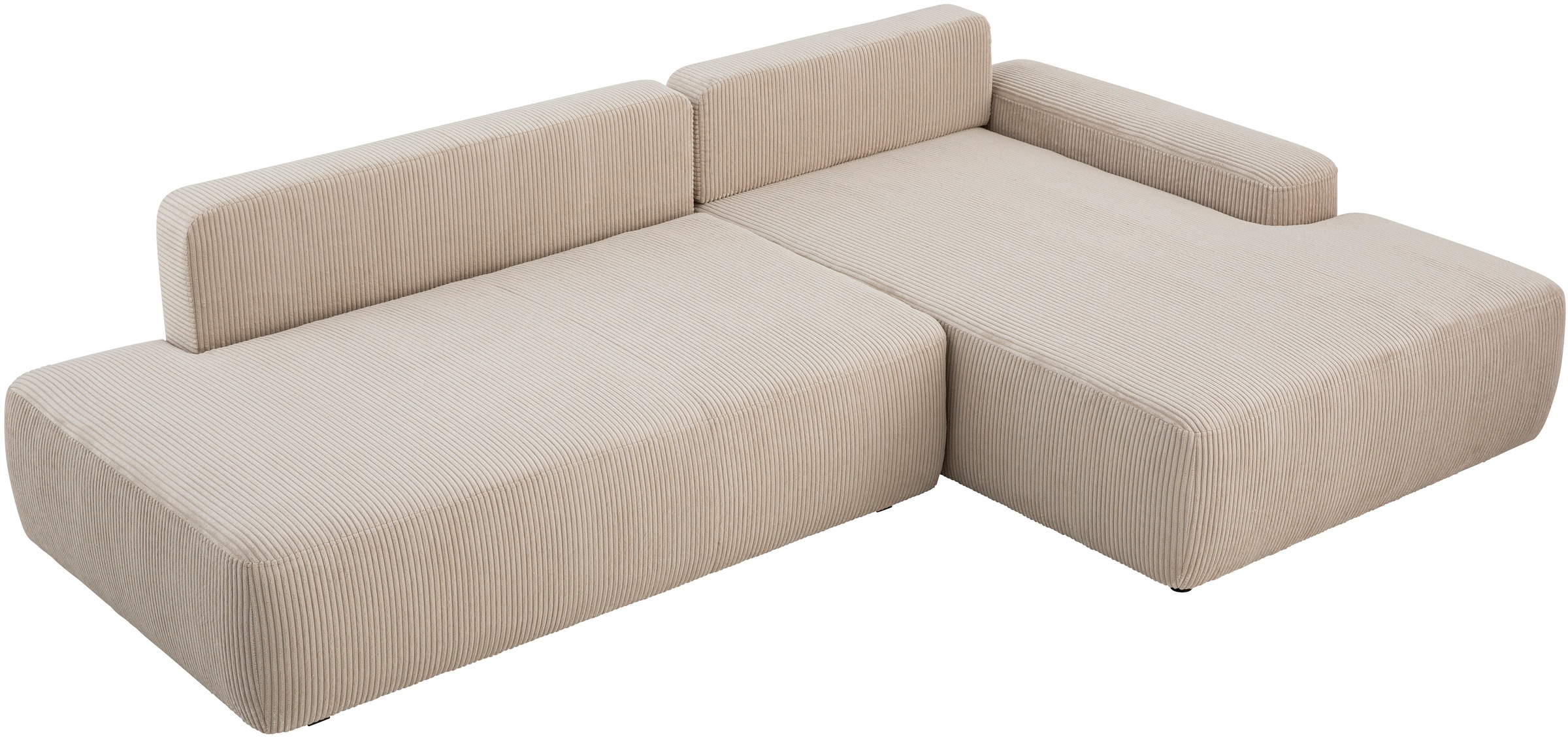 INOSIGN Ecksofa »TORGE, Schlafsofa Cord, Samtvelours u. Strukur fein, Couch in L-Form«, Schlaffunktion und Bettkasten, Liegefläche: 210x125 cm, neues Design