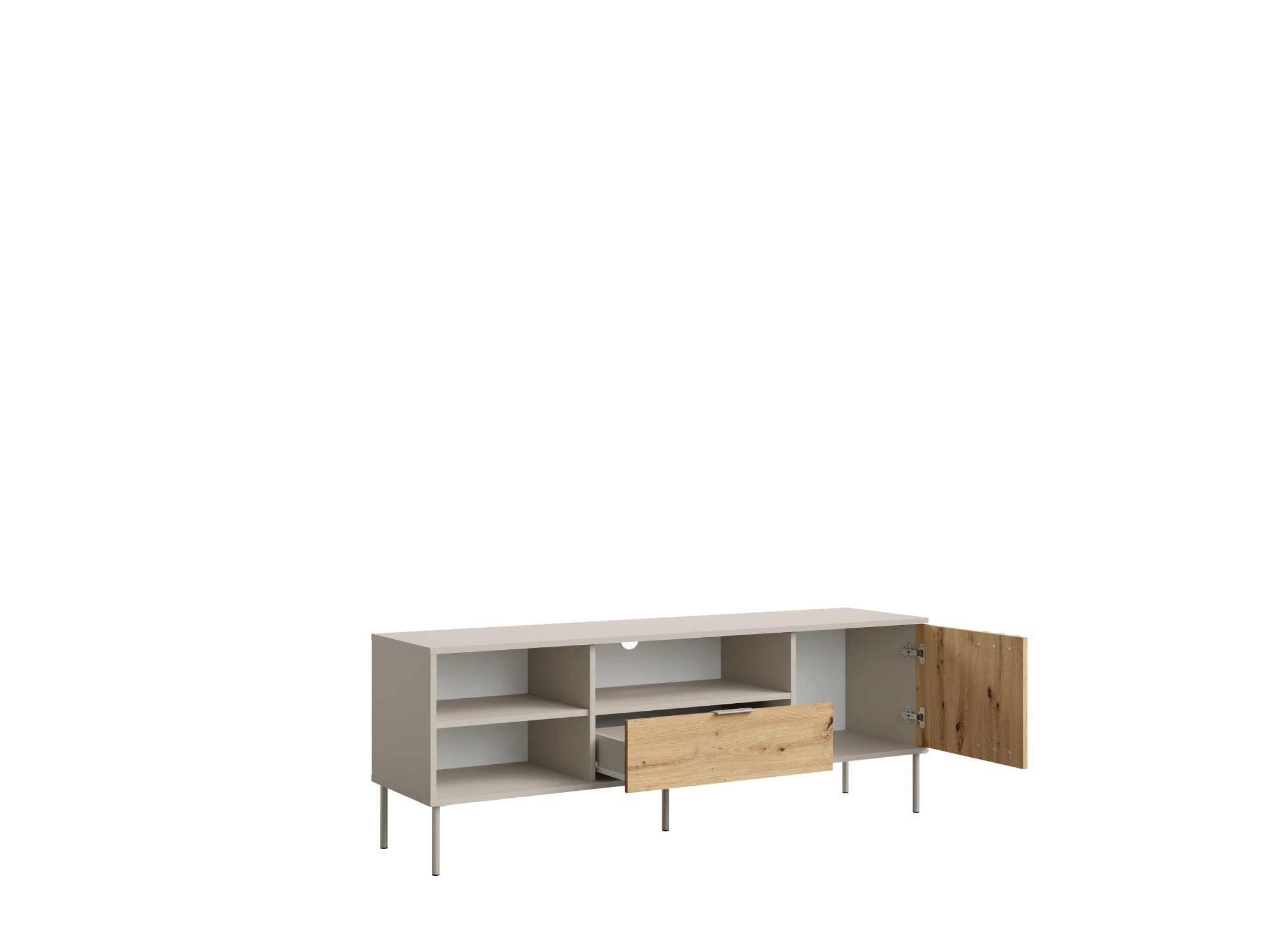 OTTO home Lowboard »AAELIN TV-Schrank mit viel Stauraum, modernes Design« TV-Kommode mit Schublade, einem geschlossenen und 2 offenen Fächern