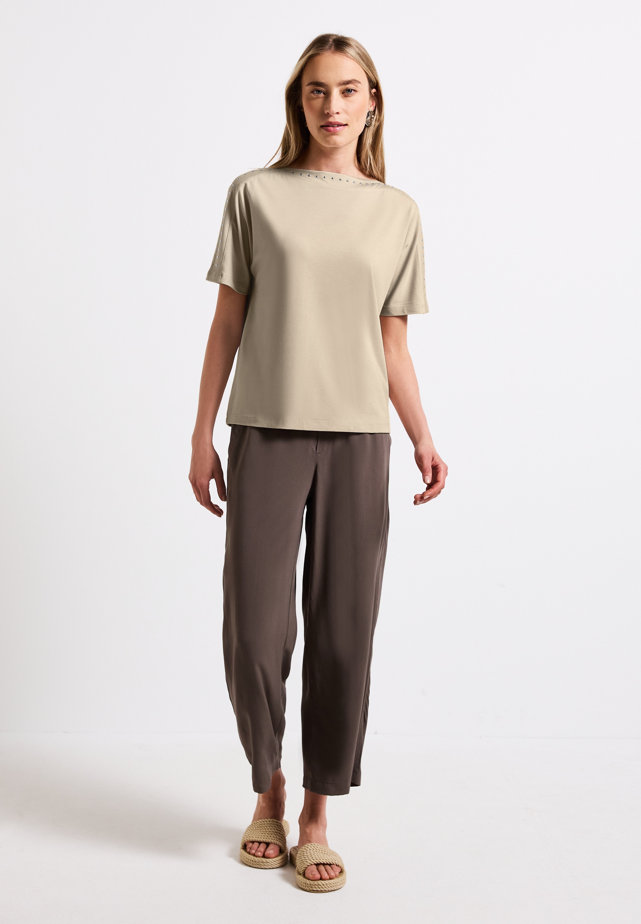STREET ONE T-Shirt, mit U-Boot-Ausschnitt