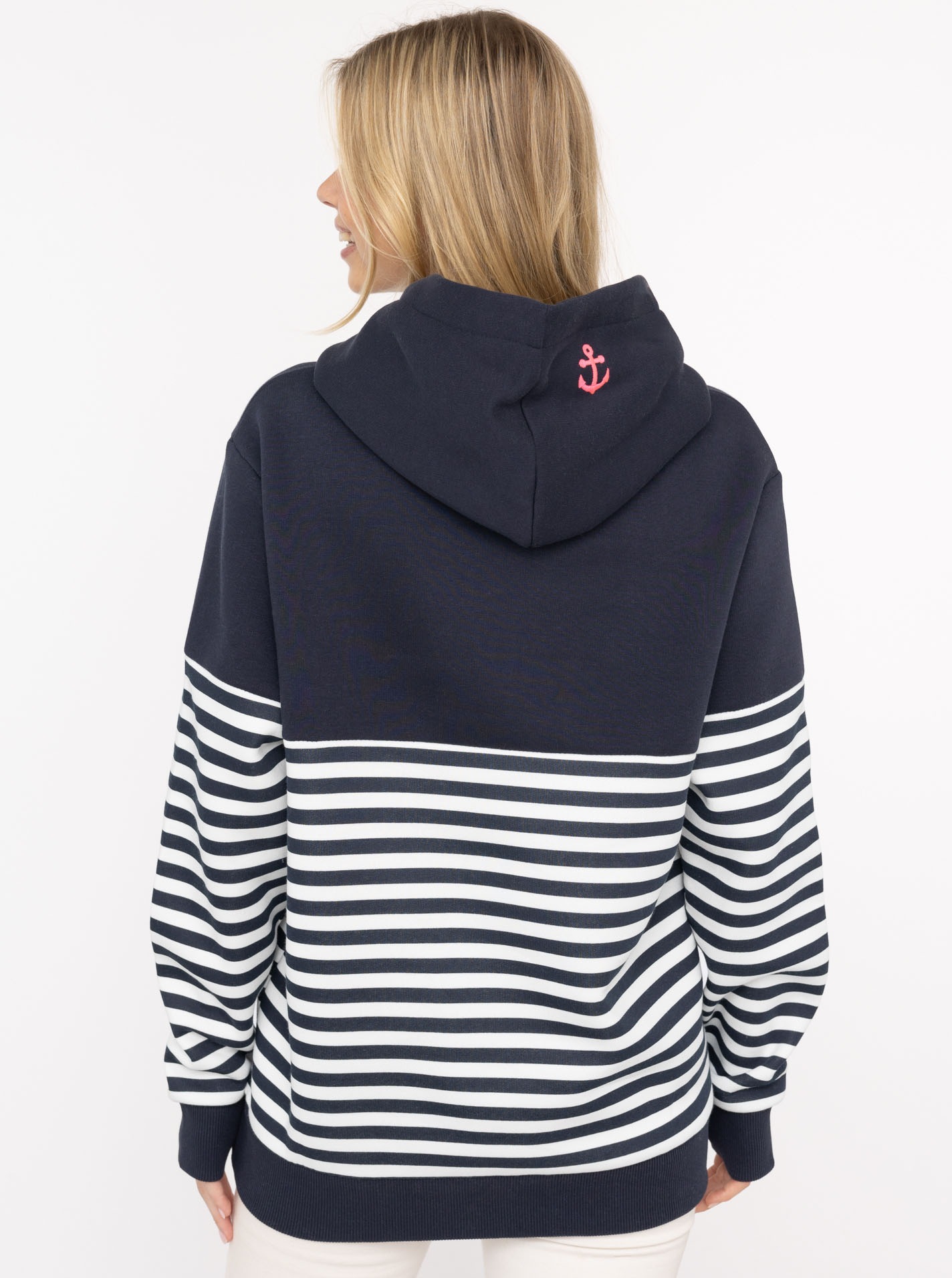 Zwillingsherz Hoodie ""Moin Streifen"", mit Moin und Anker Stickerei und be günstig online kaufen