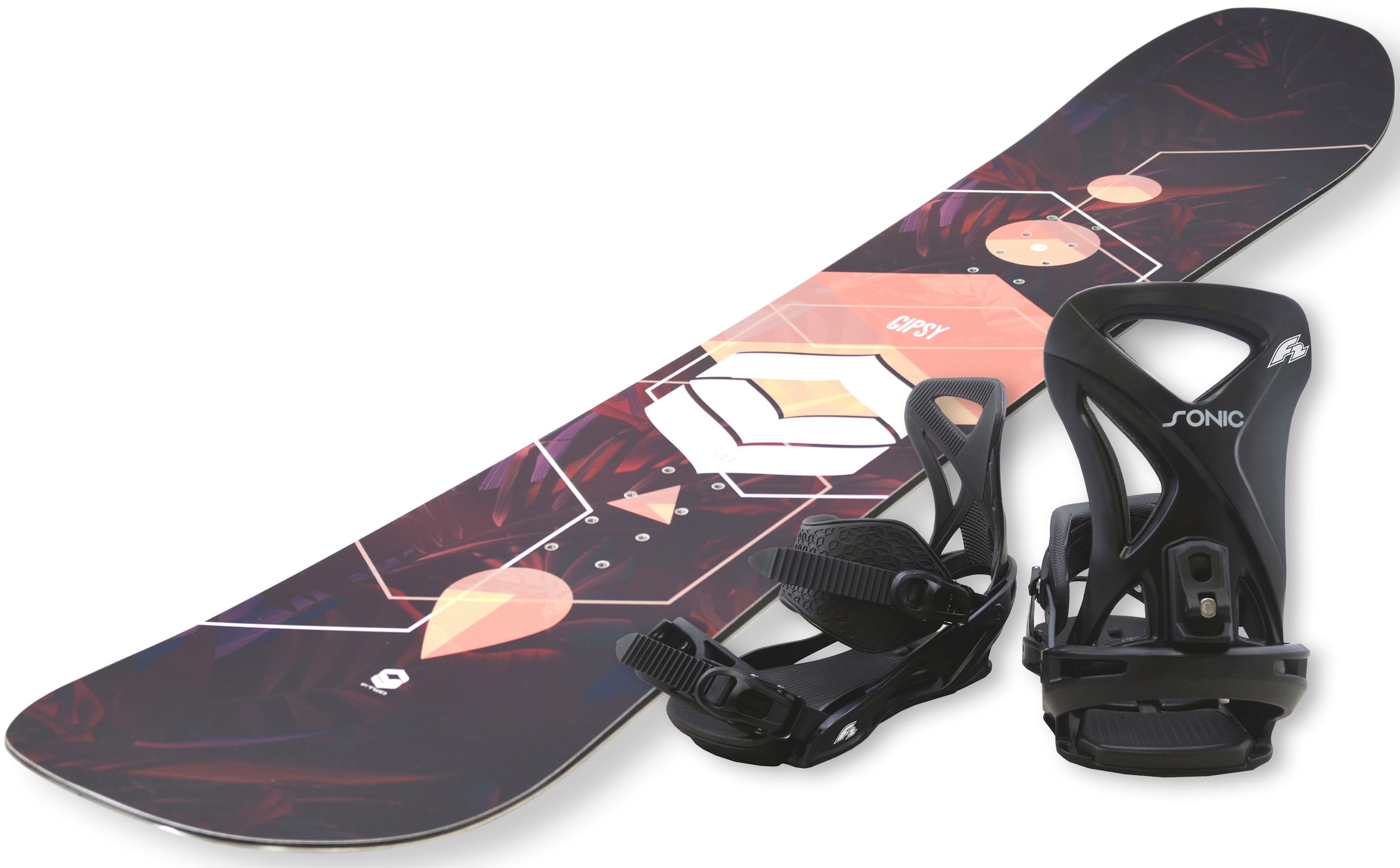 F2 Snowboard "FTWO Gipsy woman peach", (Set, 2er-Pack), Inkl. Bindung mit Befestigungsmaterialien