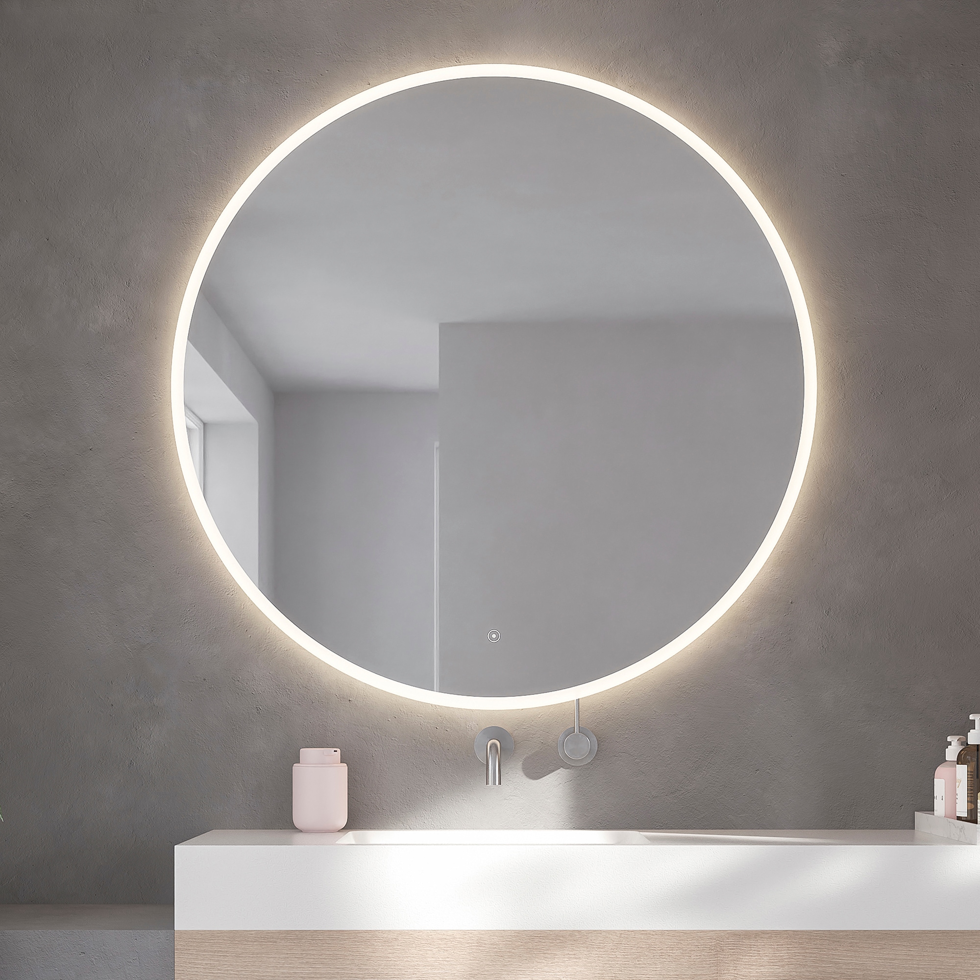 Loevschall Badspiegel "Atlas Rund, Badezimmerspiegel mit LED Beleuchtung, L günstig online kaufen