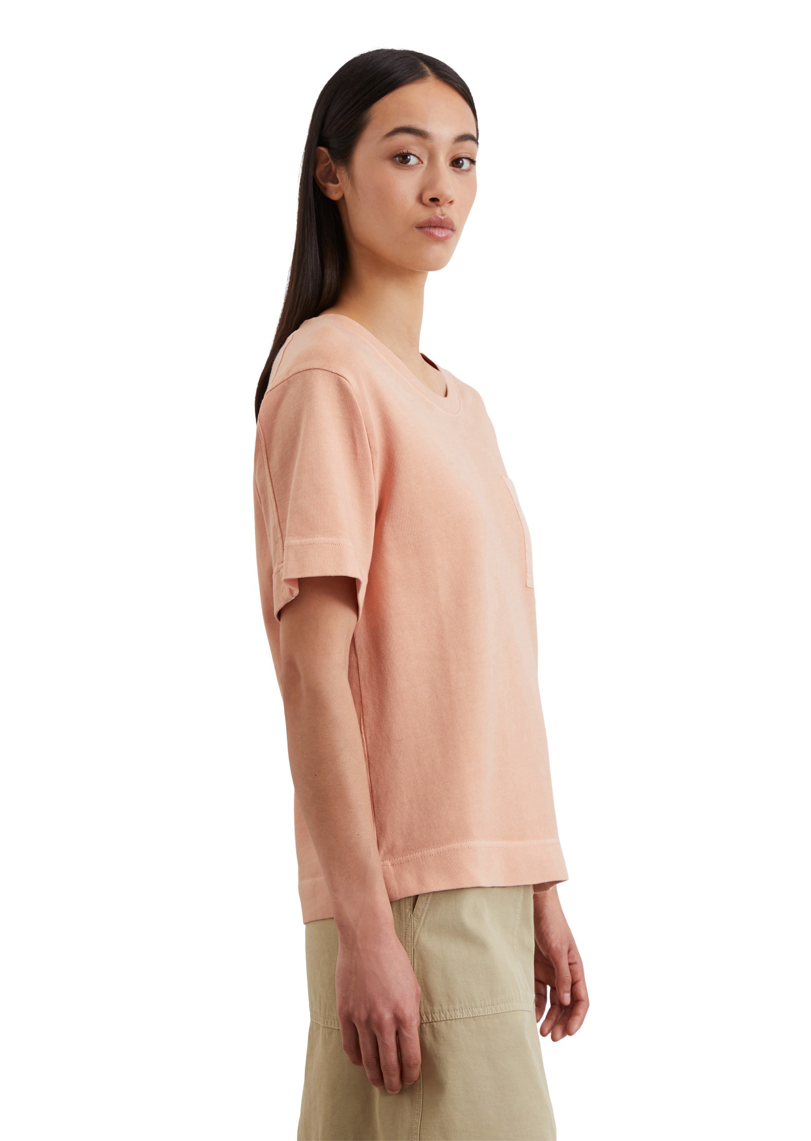 Marc O'Polo T-Shirt »mit aufgesetzter Satin-Tasche«