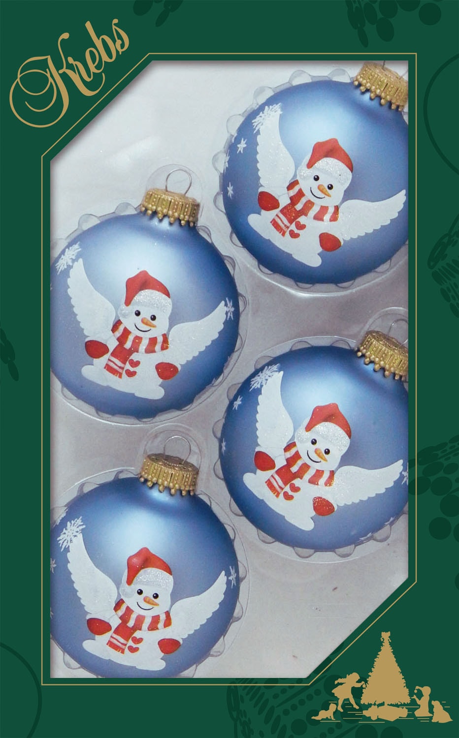 Glas«, Krebs (Set, Glas, | Lauscha BAUR aus Christbaumkugeln mit »CBK60348, Glas St.), 4 bestellen Weihnachtsbaumkugel Schneemann-Motiv Christbaumschmuck, Weihnachtsdeko,