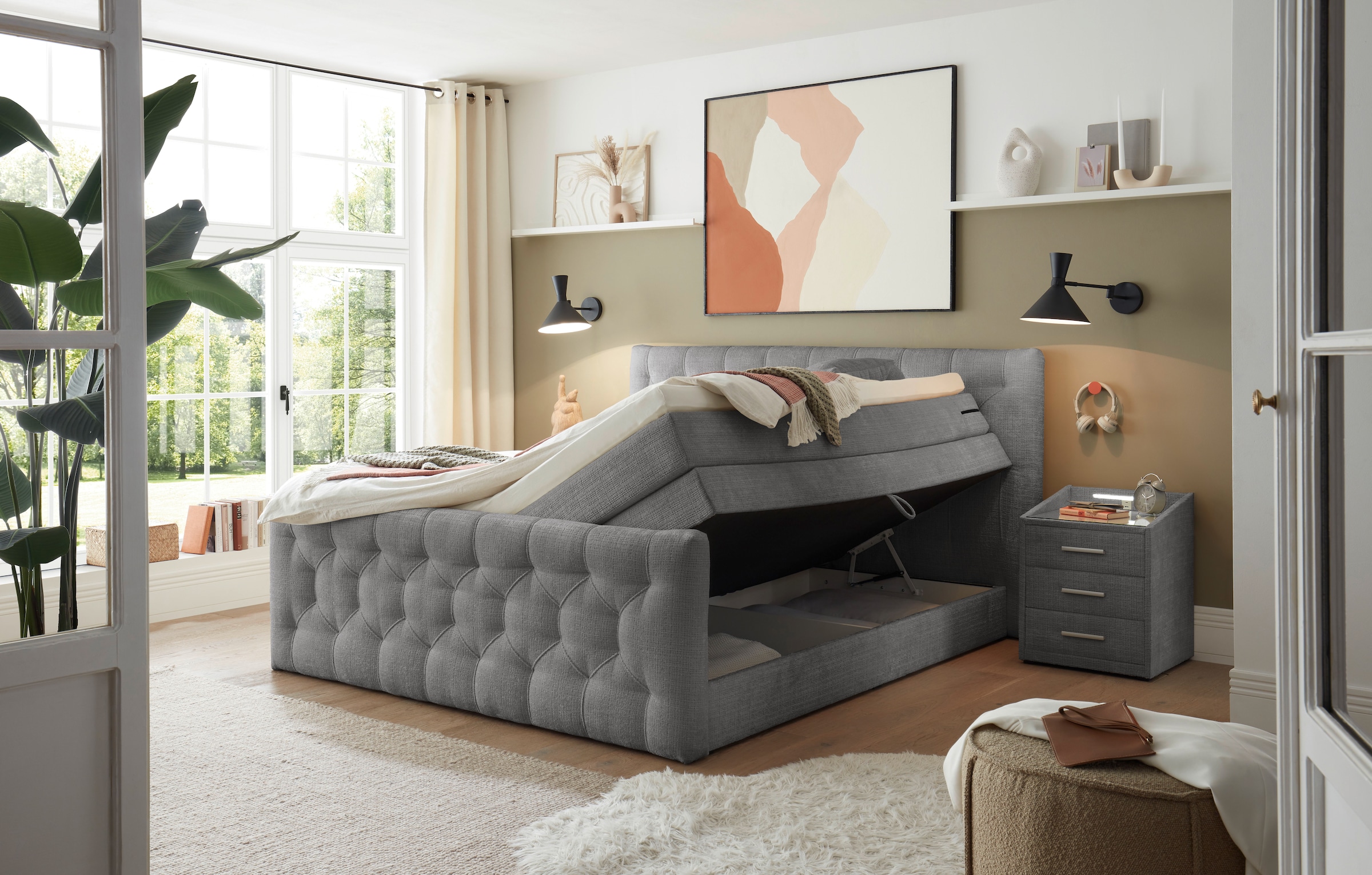 ED EXCITING DESIGN Boxspringbett ""Cashfield" Topseller inkl. zwei Bettkäst günstig online kaufen