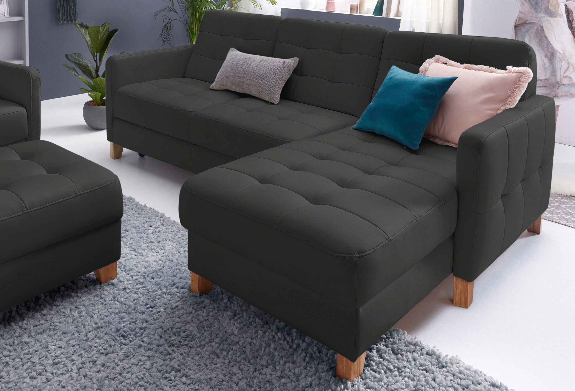 Thumbnail - exxpo - sofa fashion Ecksofa "Elio, kompakt und komfortabel, bequem und zeitloses Design, L-Form" wahlweise mit Bettfunk...