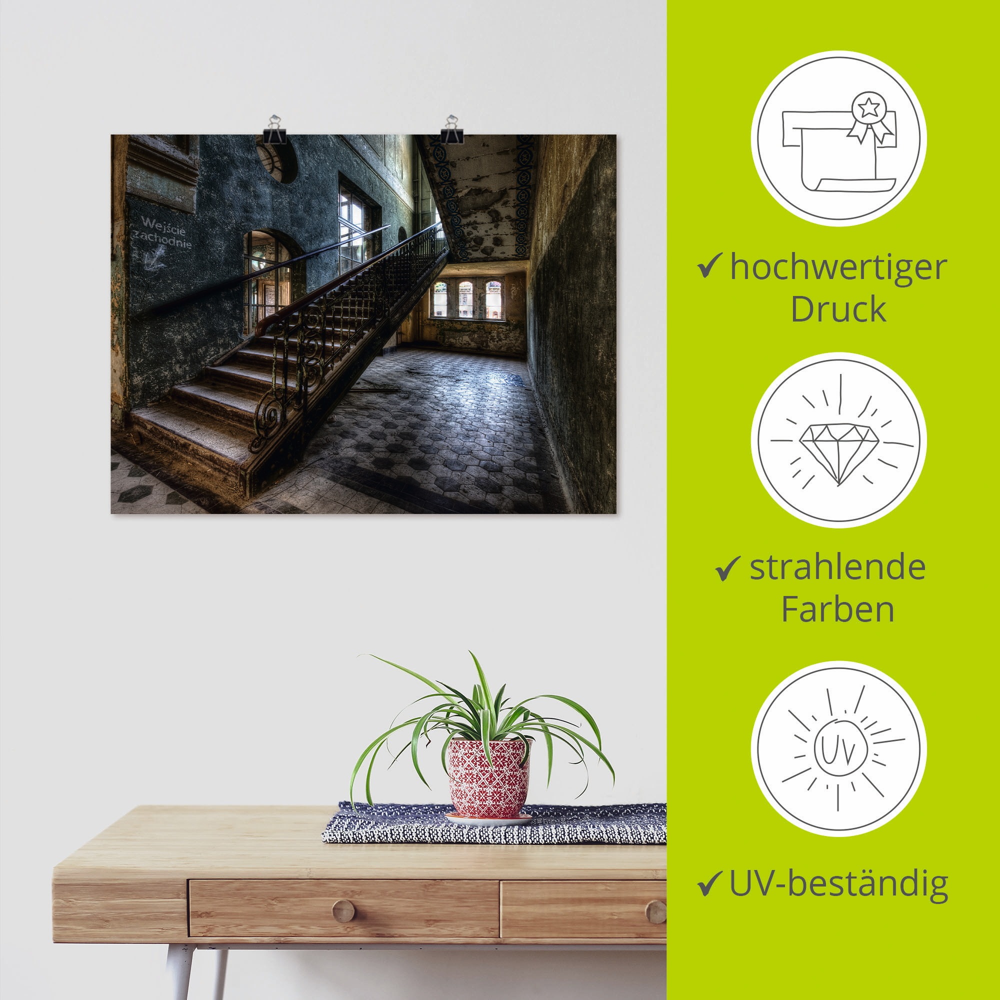 Artland Wandbild »Lost Place - Treppen«, Architektonische Elemente, (1 St.), als Leinwandbild, Poster in verschied. Größen