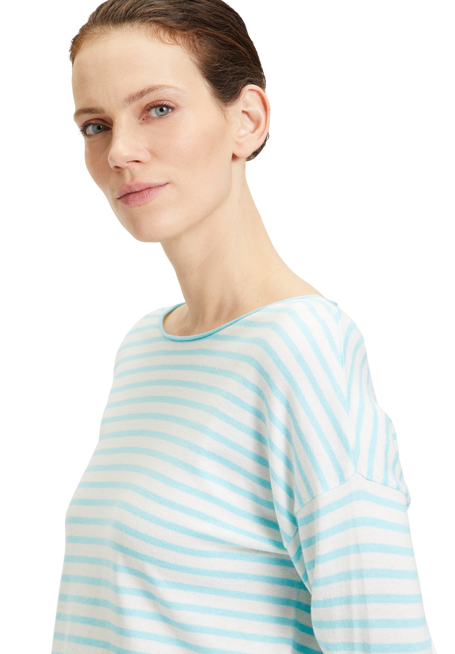 Betty&Co Strickpullover »Betty & Co Strickpullover mit U-Boot-Ausschnitt«, (1 tlg.), Materialmix