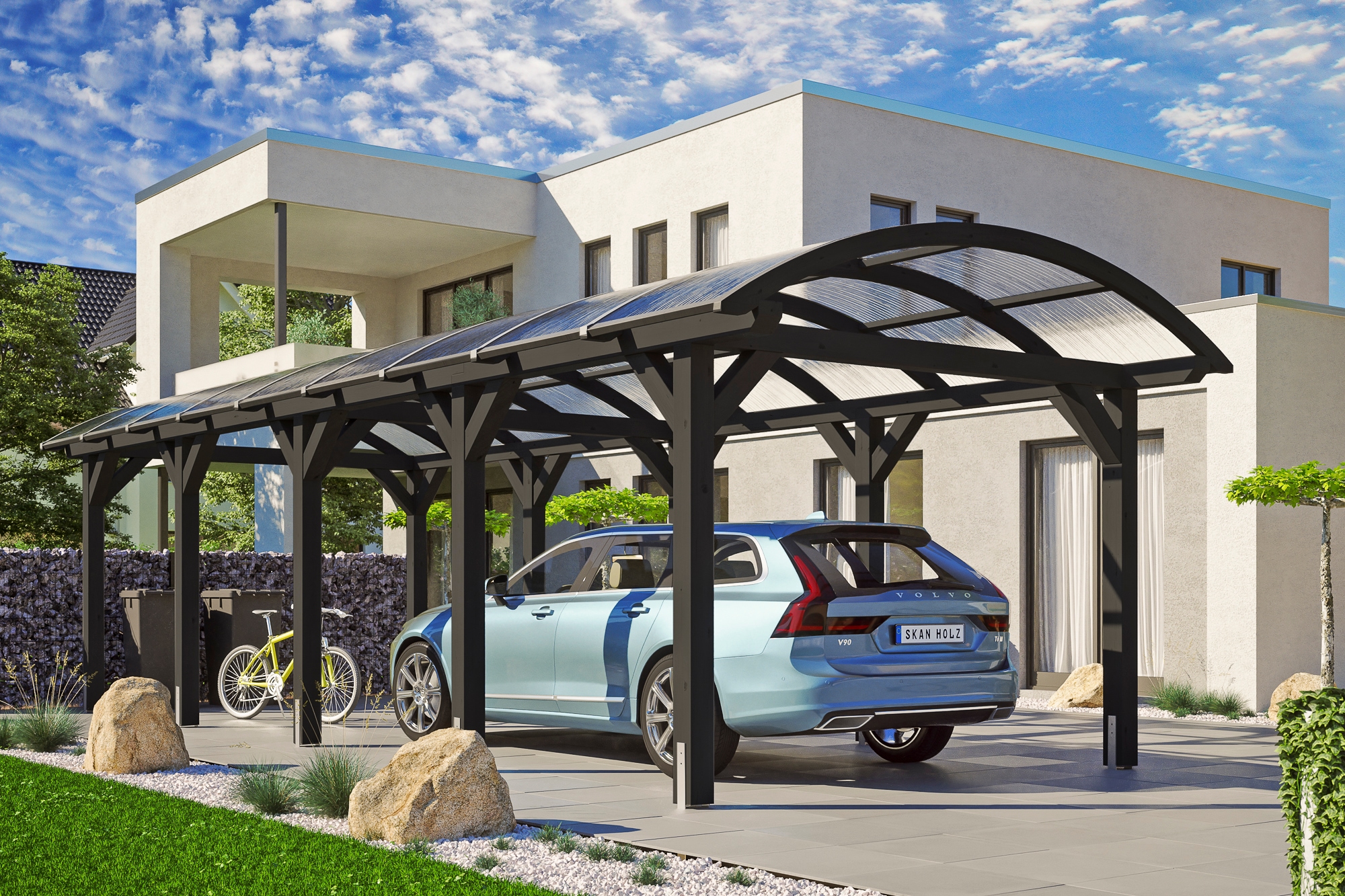 Skanholz Einzelcarport »Franken«, Holz, 300 cm, Anthrazit