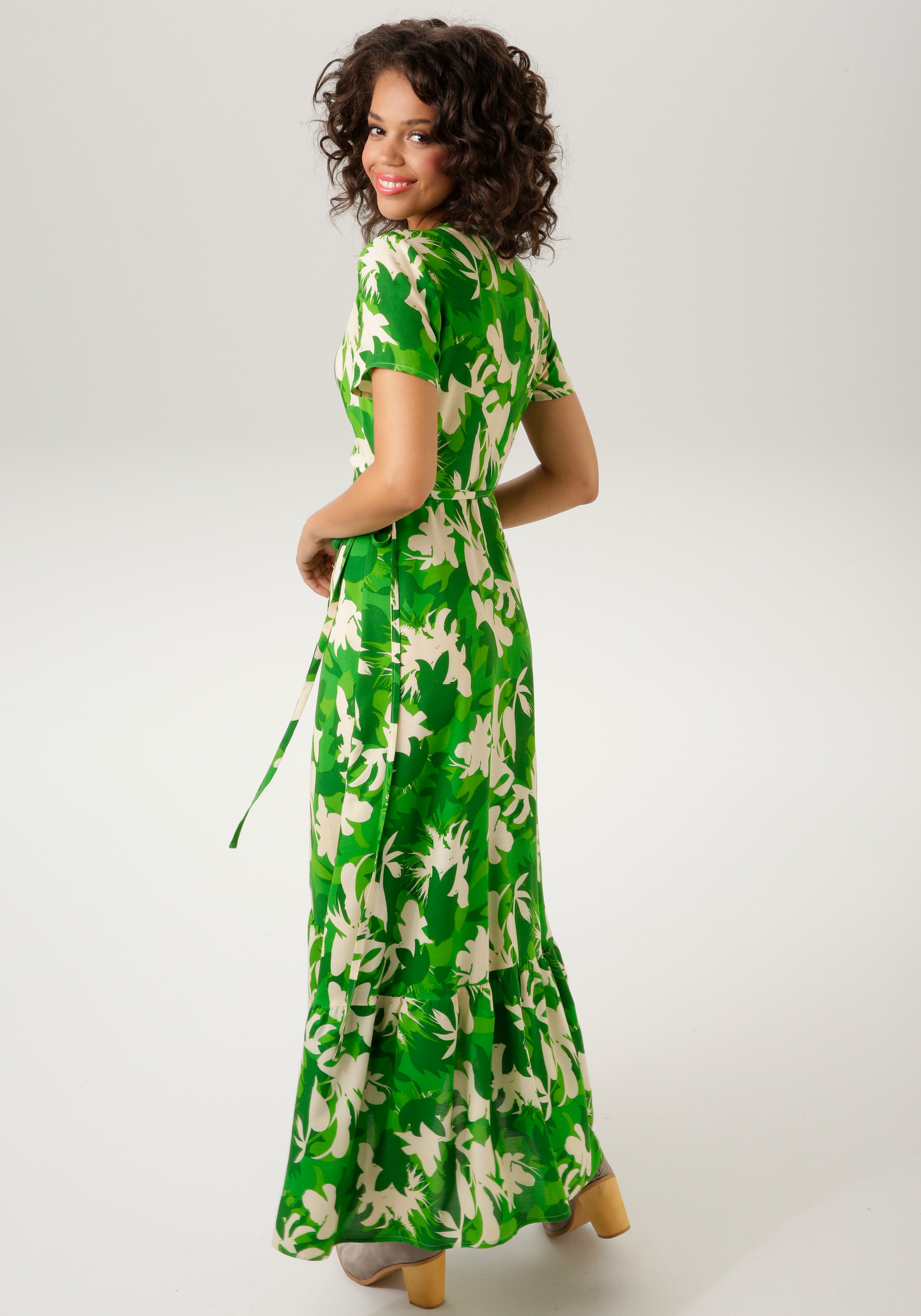 Aniston CASUAL Wickelkleid, mit graphischem Blumendruck - NEUE KOLLEKTION