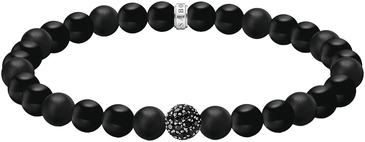 Thomas Sabo Obsidian Bracelet Silver/Black Size 21