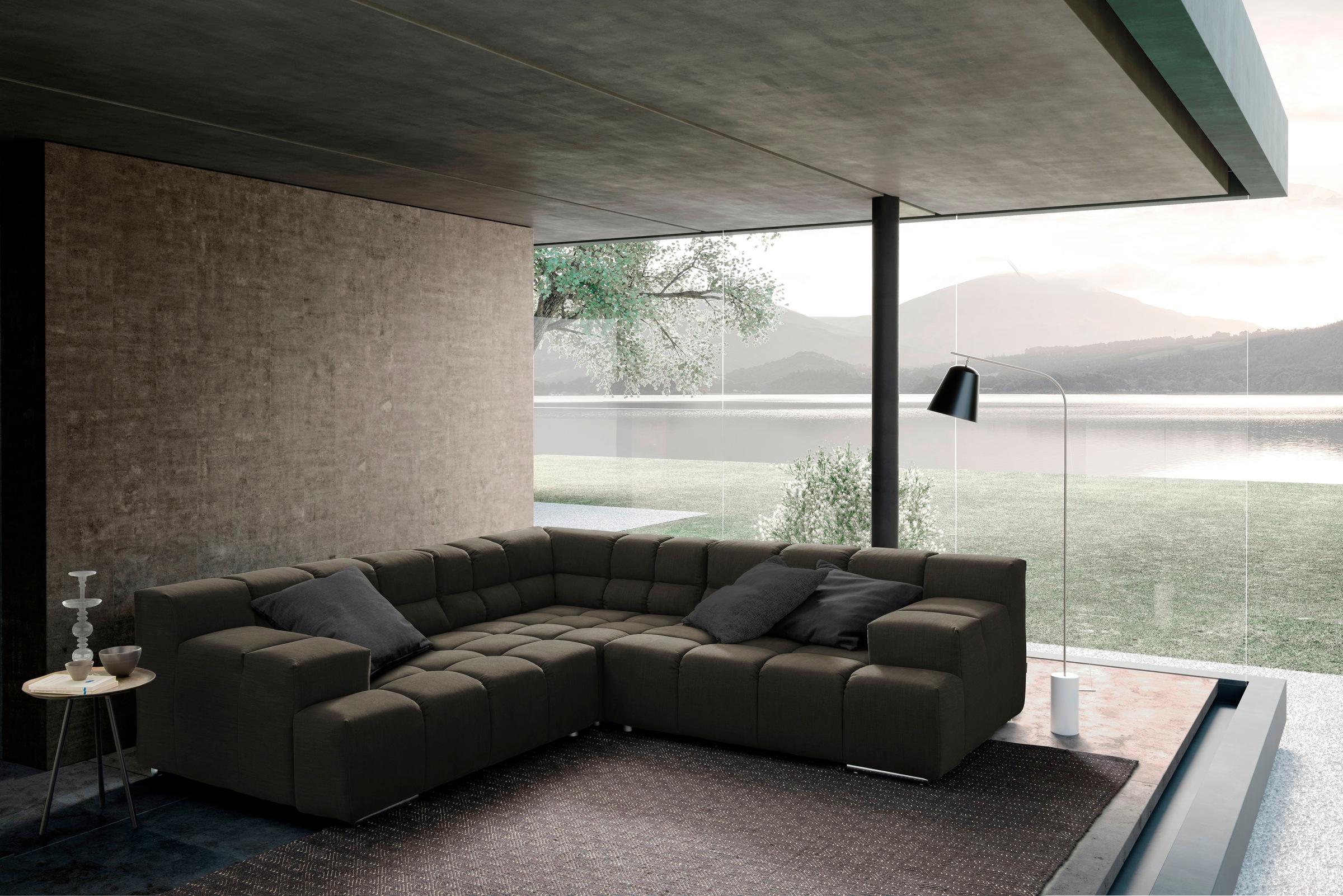 designwerk Ecksofa "Temple L-Form, tolles Designsofa", mit Sitztiefenverste günstig online kaufen