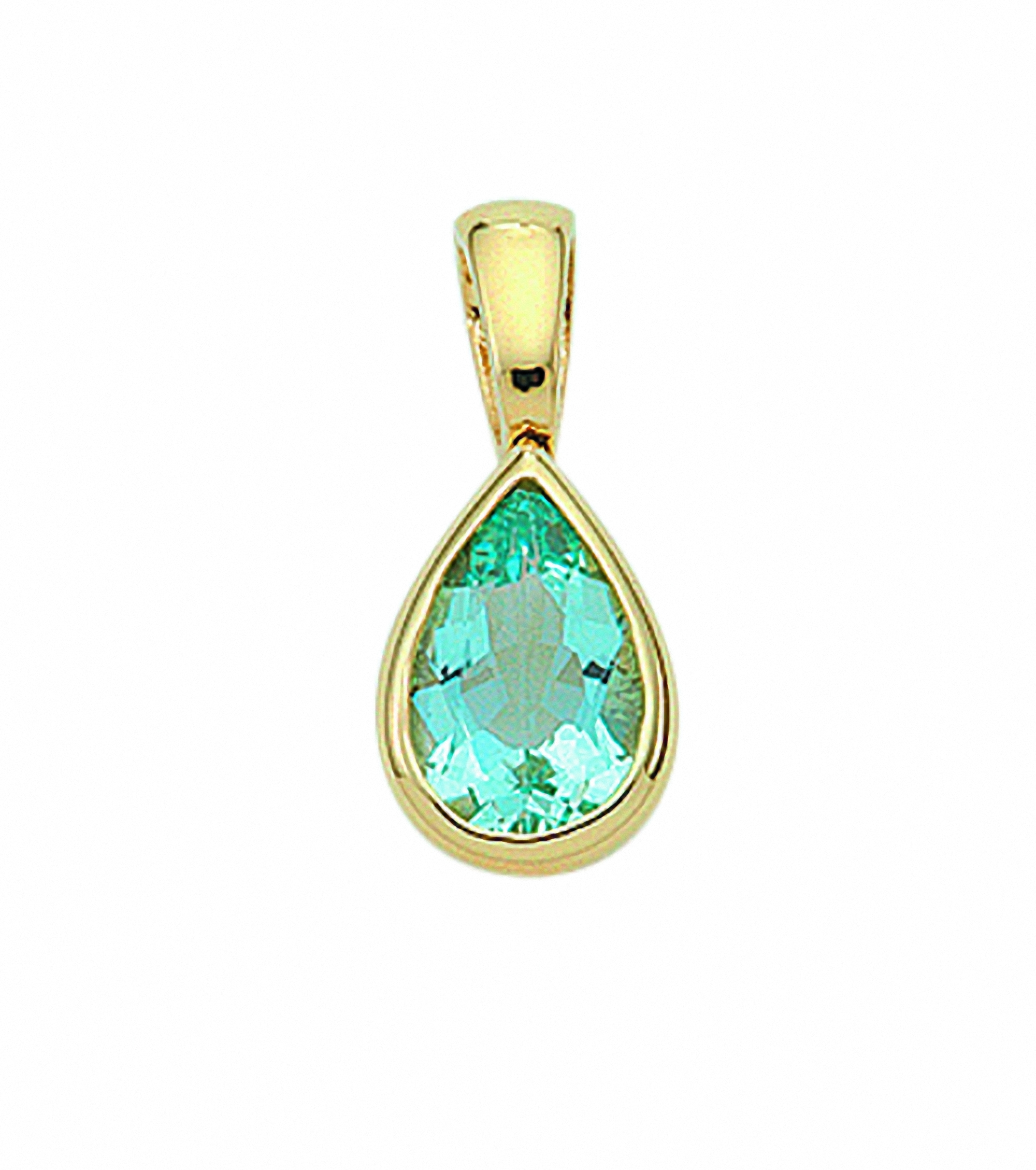 Kettenanhänger »Damen Goldschmuck 585 Gold Anhänger mit Aquamarin«, 585 Gold mit...