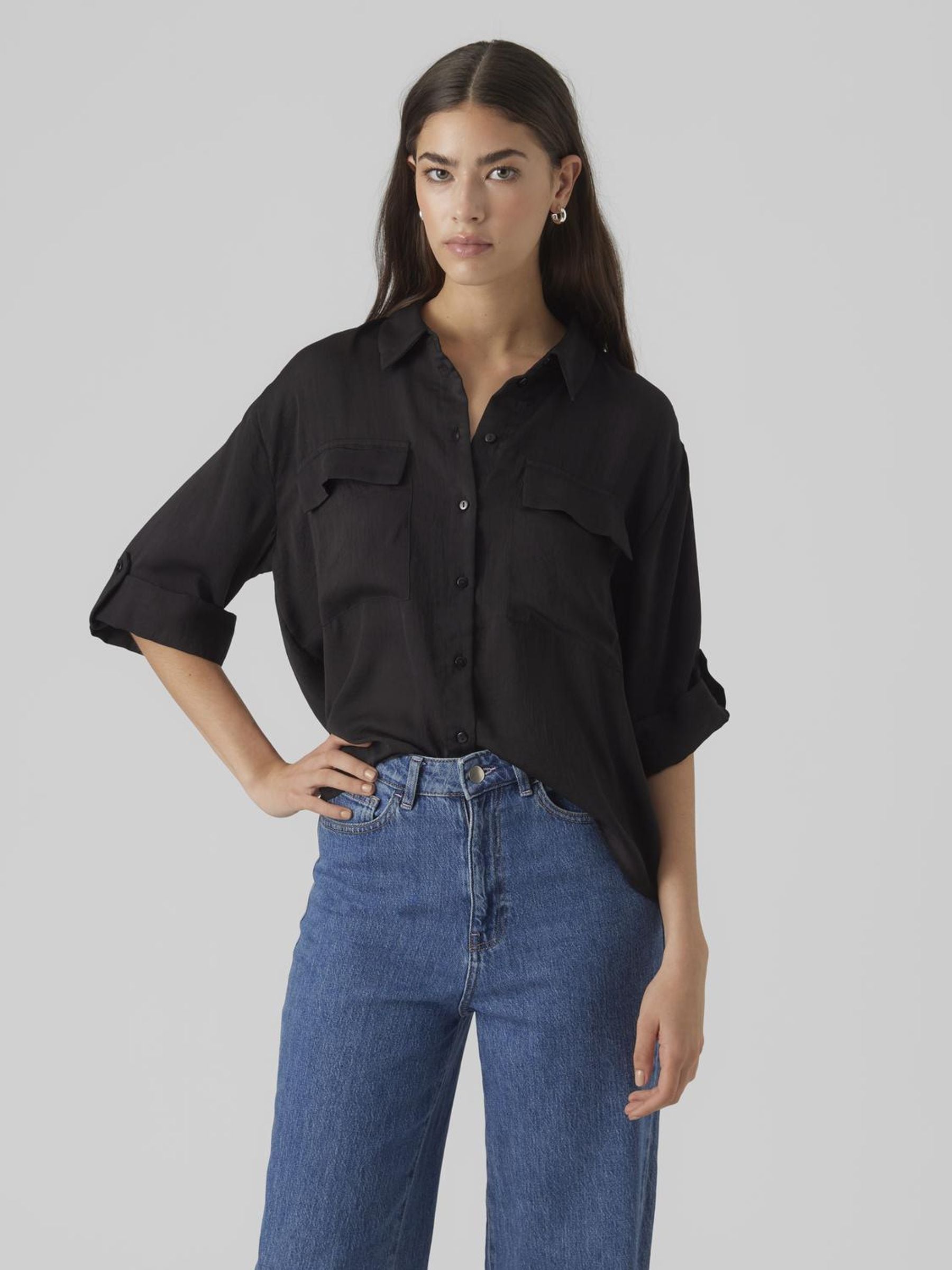 Vero Moda Kurzarmbluse "VMFABIANA 3/4 SHIRT VMA NOOS" günstig online kaufen