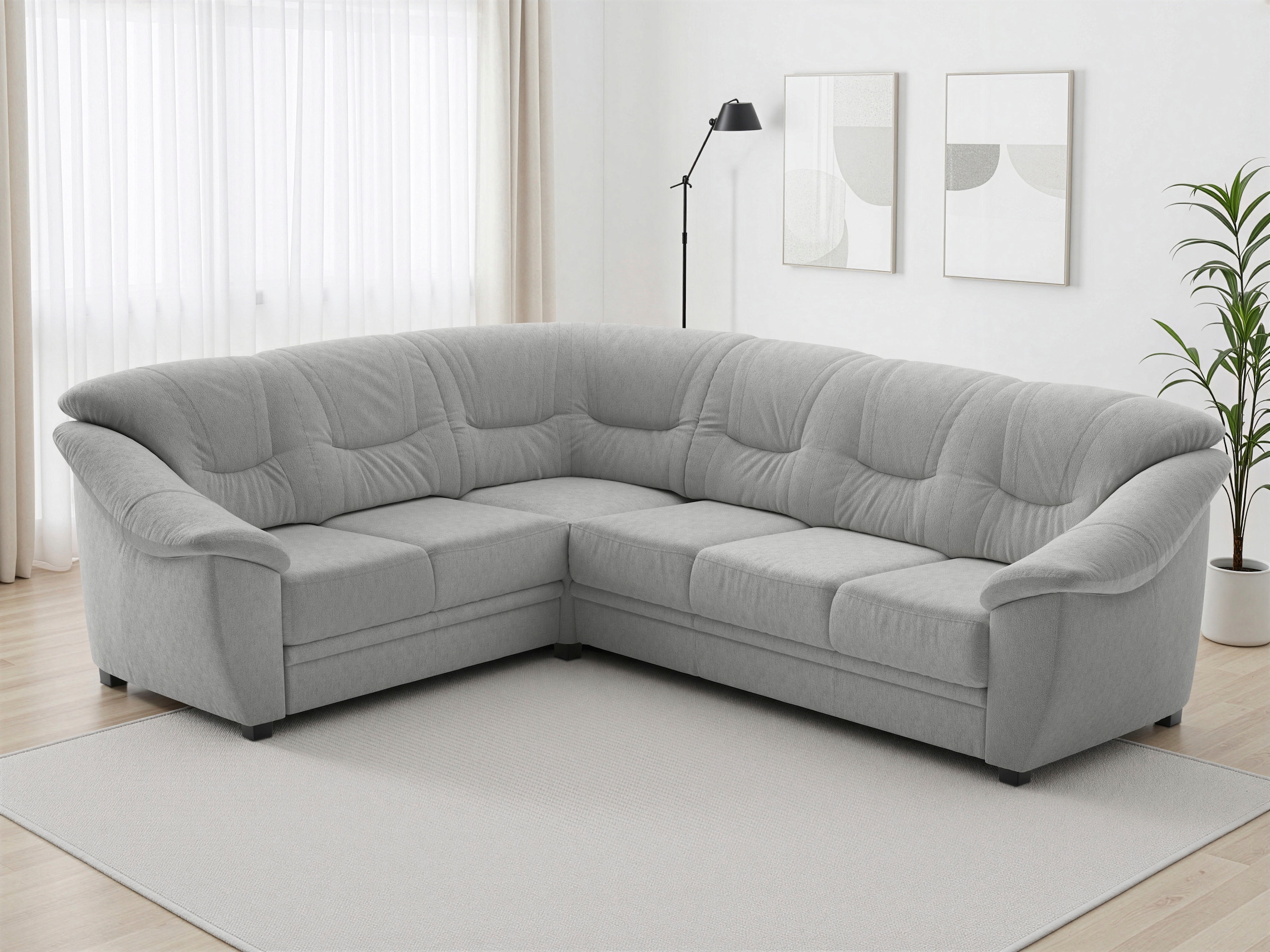 sit&more Ecksofa "Savona L-Form, B. 262 cm, Komfortsitz, Eckcouch mit Stoff- & Lederwahl" mit Schlaffunktion, Liegefl. 120x195 cm