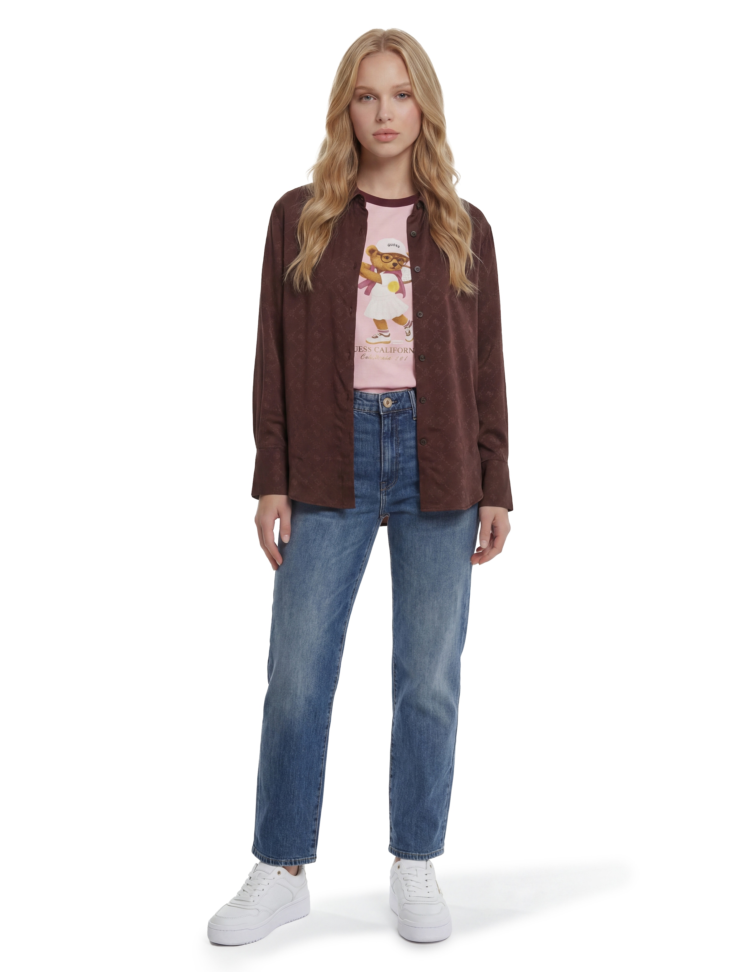Guess T-Shirt »TENNIS LADY BEAR SS T-SHIRT« mit Frontprint, Regular Fit