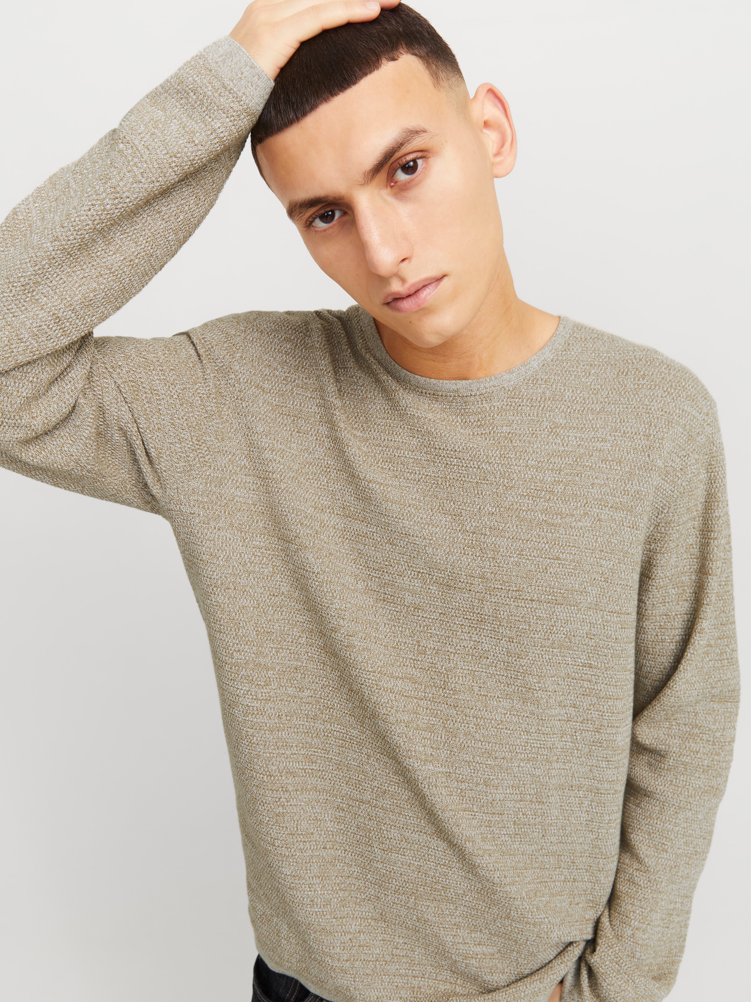 Jack & Jones Rundhalspullover »JJEGEORGE KNIT CREW NECK NOOS«, in Strick Optik