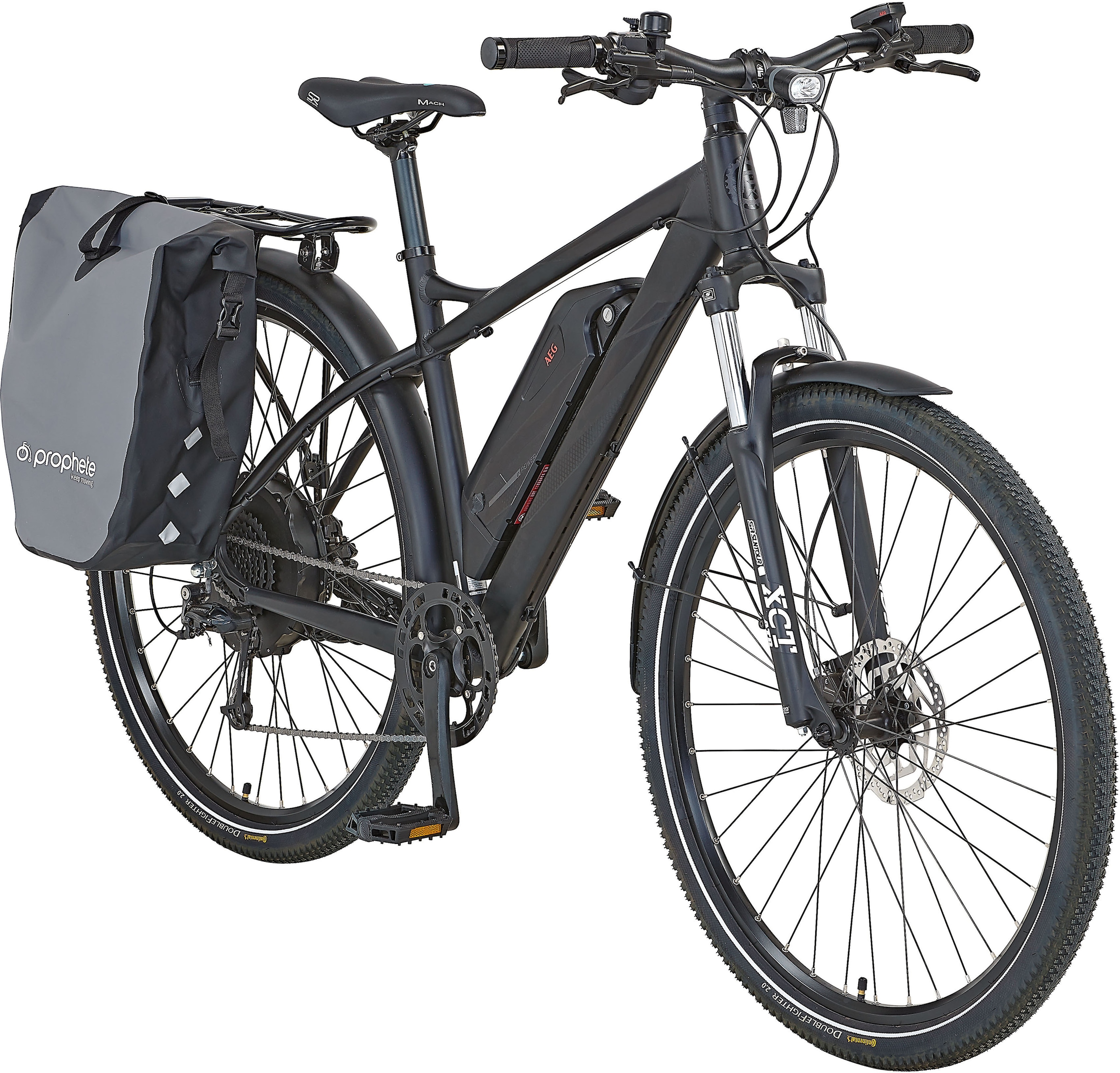 Prophete E-Bike »Prophete Graveler e7000«, 10 Gang, Shimano, Deore, Heckmotor 250 W, (mit Gepäckträgertasche), Pedelec, Elektrofahrrad für Damen, Trekkingrad