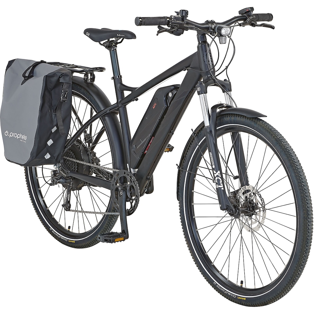 Prophete E-Bike »Prophete Graveler e7000«, 10 Gang, Shimano, Deore, Heckmotor 250 W, (mit Gepäckträgertasche)