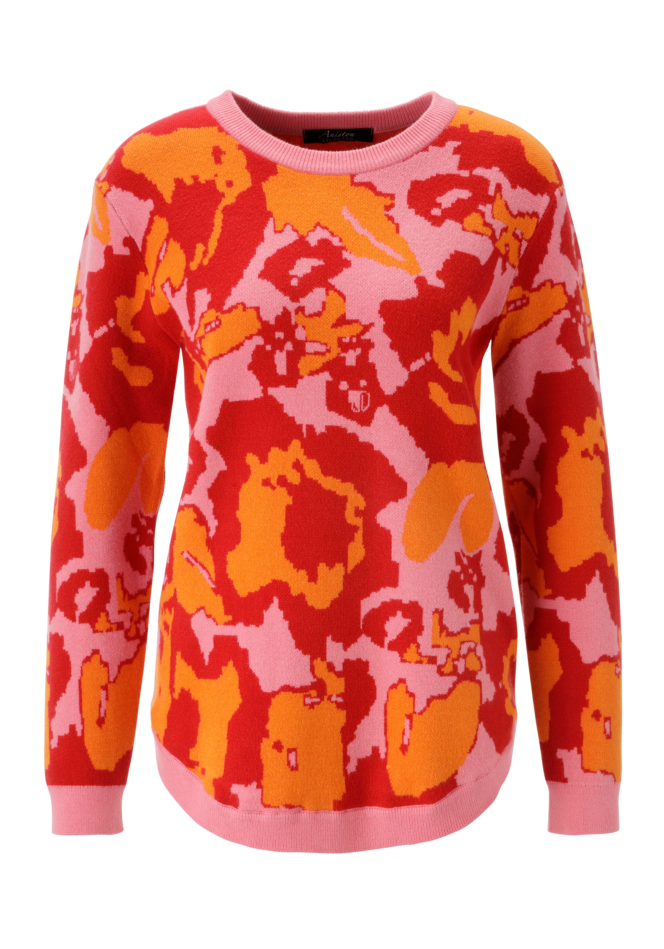 Aniston SELECTED Strickpullover, im auffälligen, floralen Muster und kräftigen Farben - NEUE KOLLEKTION