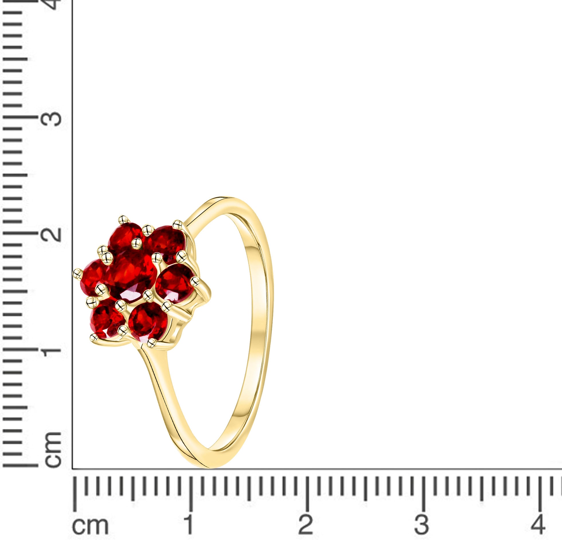 Firetti Fingerring »Schmuck Geschenk Gold 333 Fingerring Damenring Blume«, mit Granat
