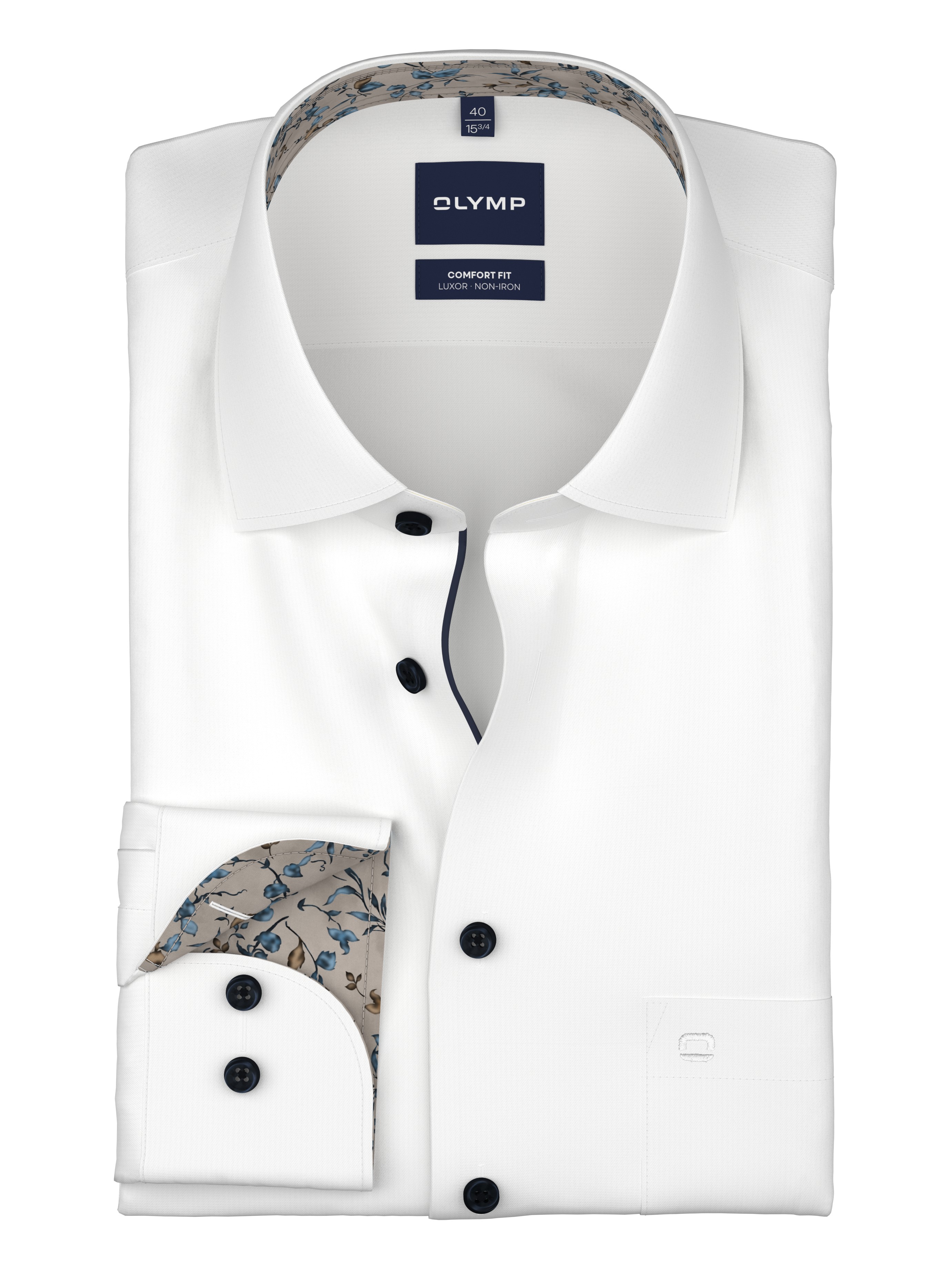 OLYMP Langarmhemd "Luxor" Businesshemd, New-Kentkragen, Comfort Fit