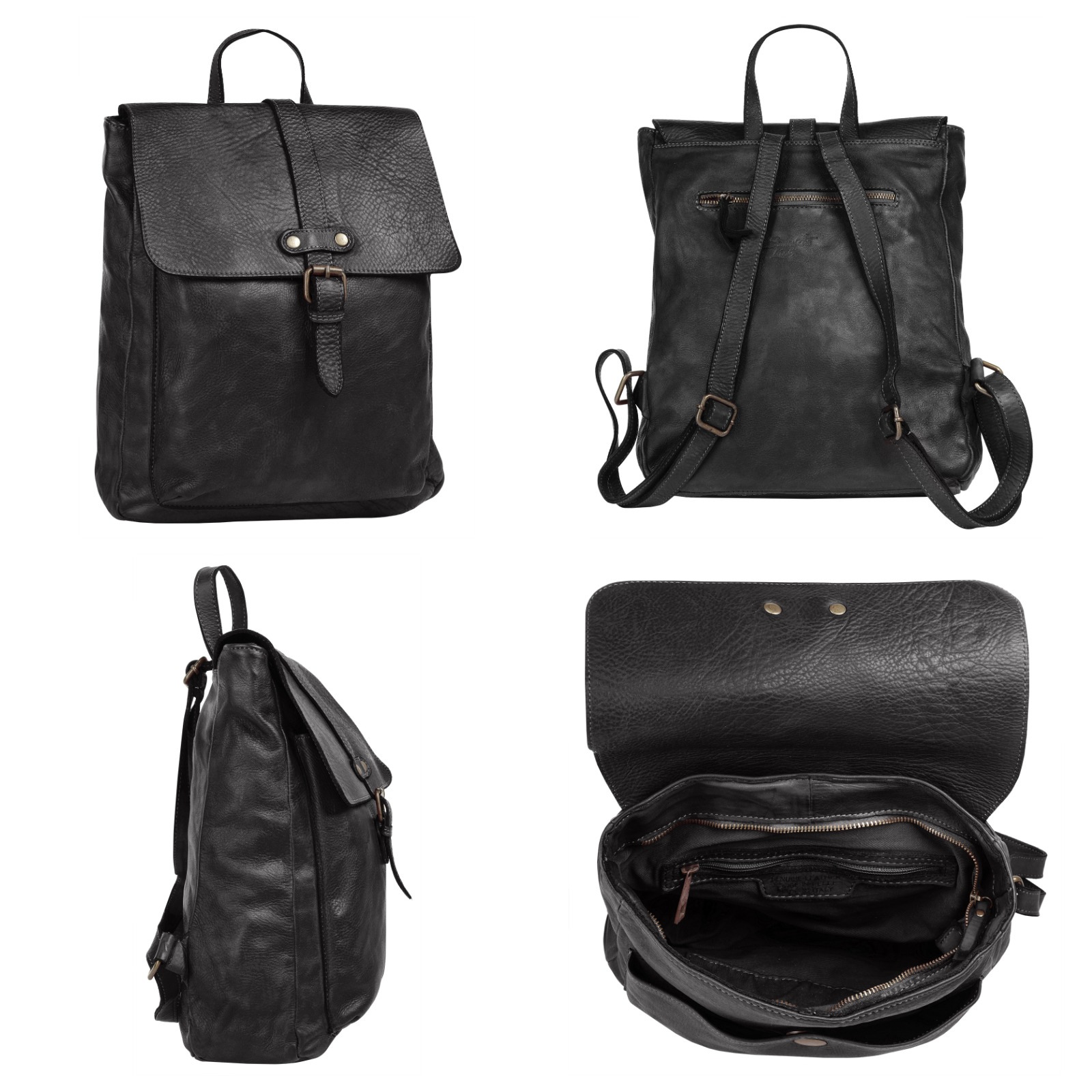 Samantha Look Cityrucksack, Echt Leder, Made in Italy