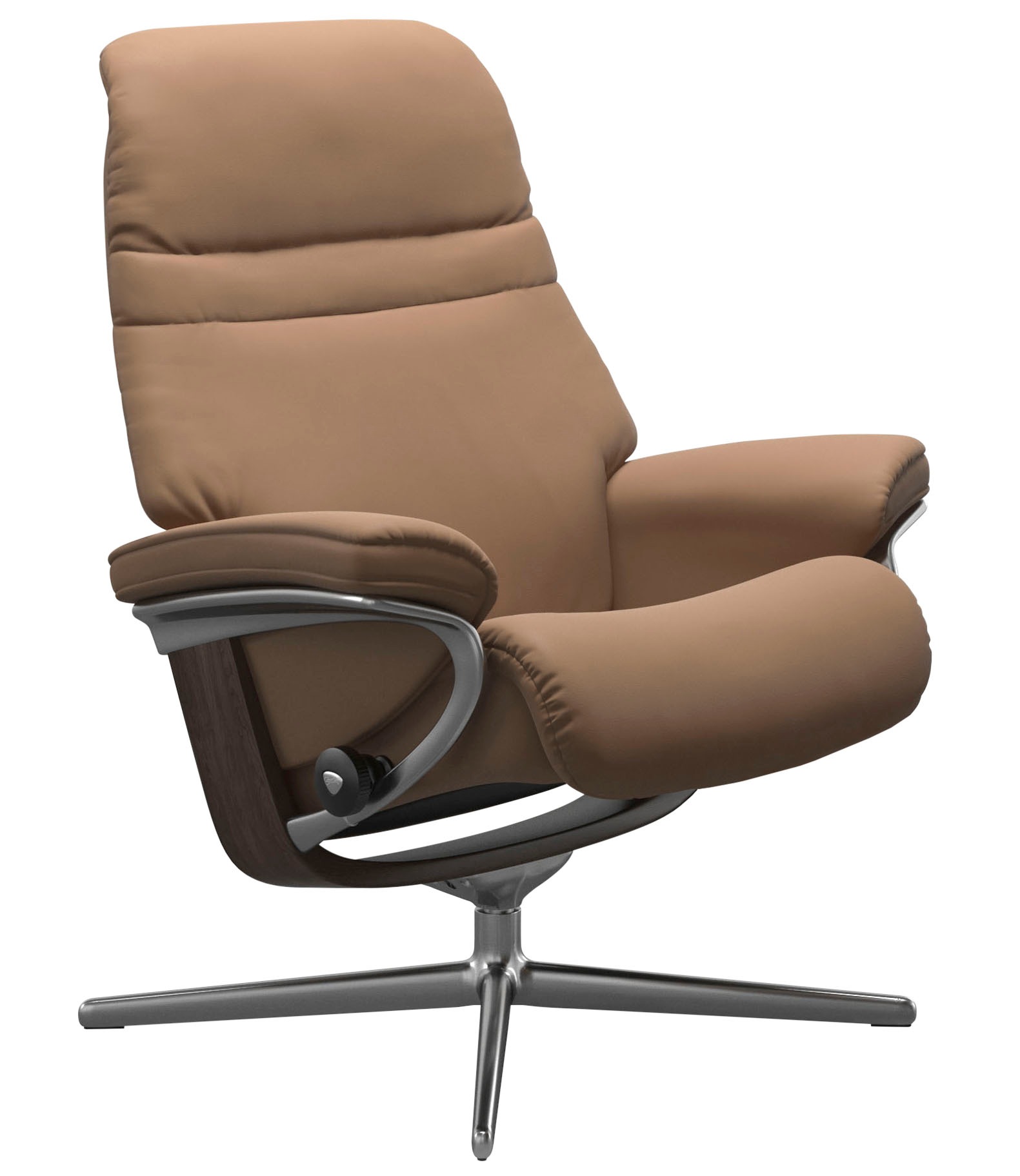 Relaxsessel STRESSLESS "Sunrise", braun (latte batick), B:83cm H:105cm T:74cm, Leder BATICK: BATICK ist ein leicht korrigiertes, durchgefärbtes und genarbtes Möbelleder, bei dem die meisten Unebenheiten und Spuren in der Regel entfernt wurden., Sessel, Re 8