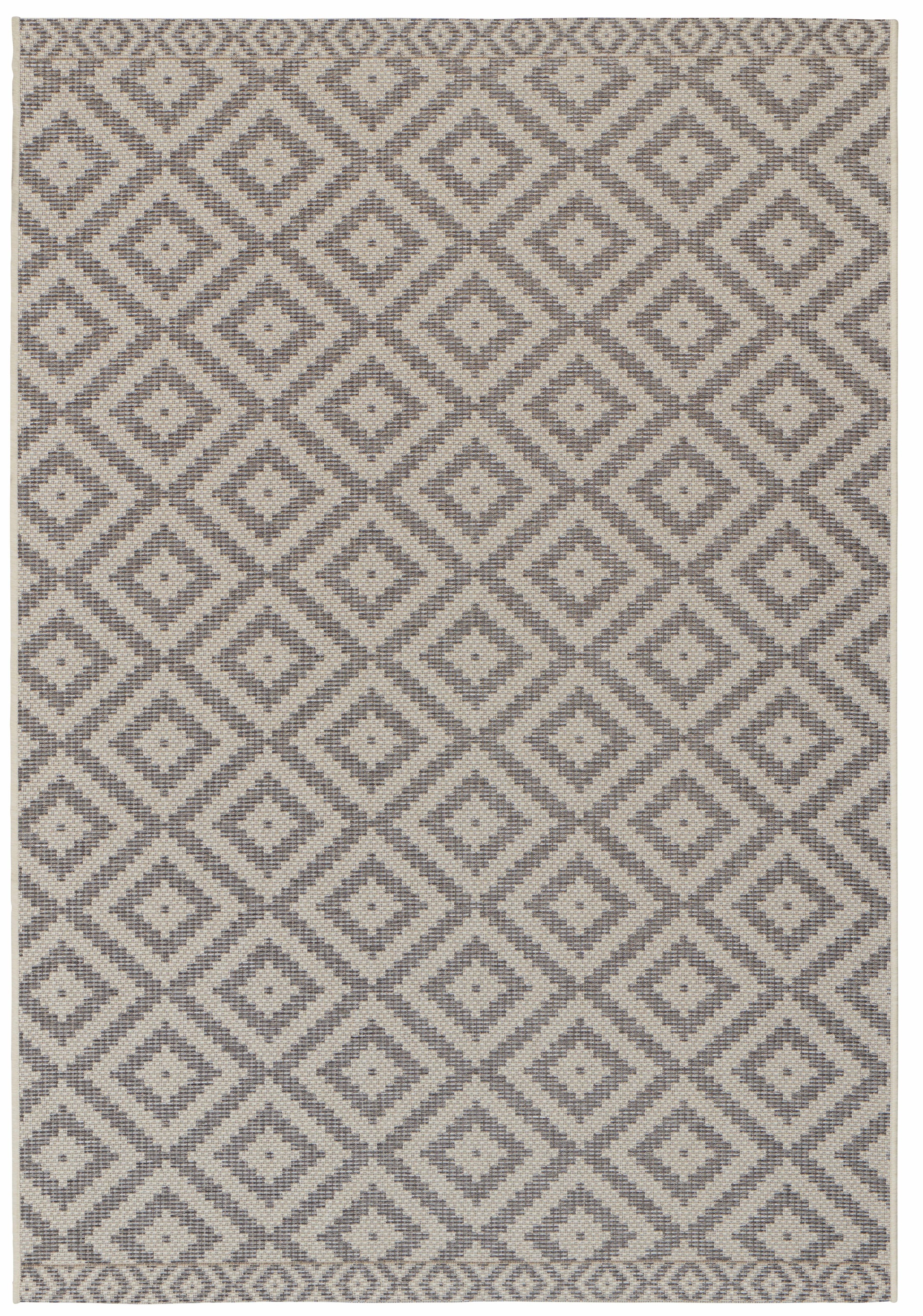 freundin Home Collection Teppich »Summer«, rechteckig, 4 mm Höhe, In-und Outdoor geeignet, Rauten Design, Pflegeleicht, Flachgewebe