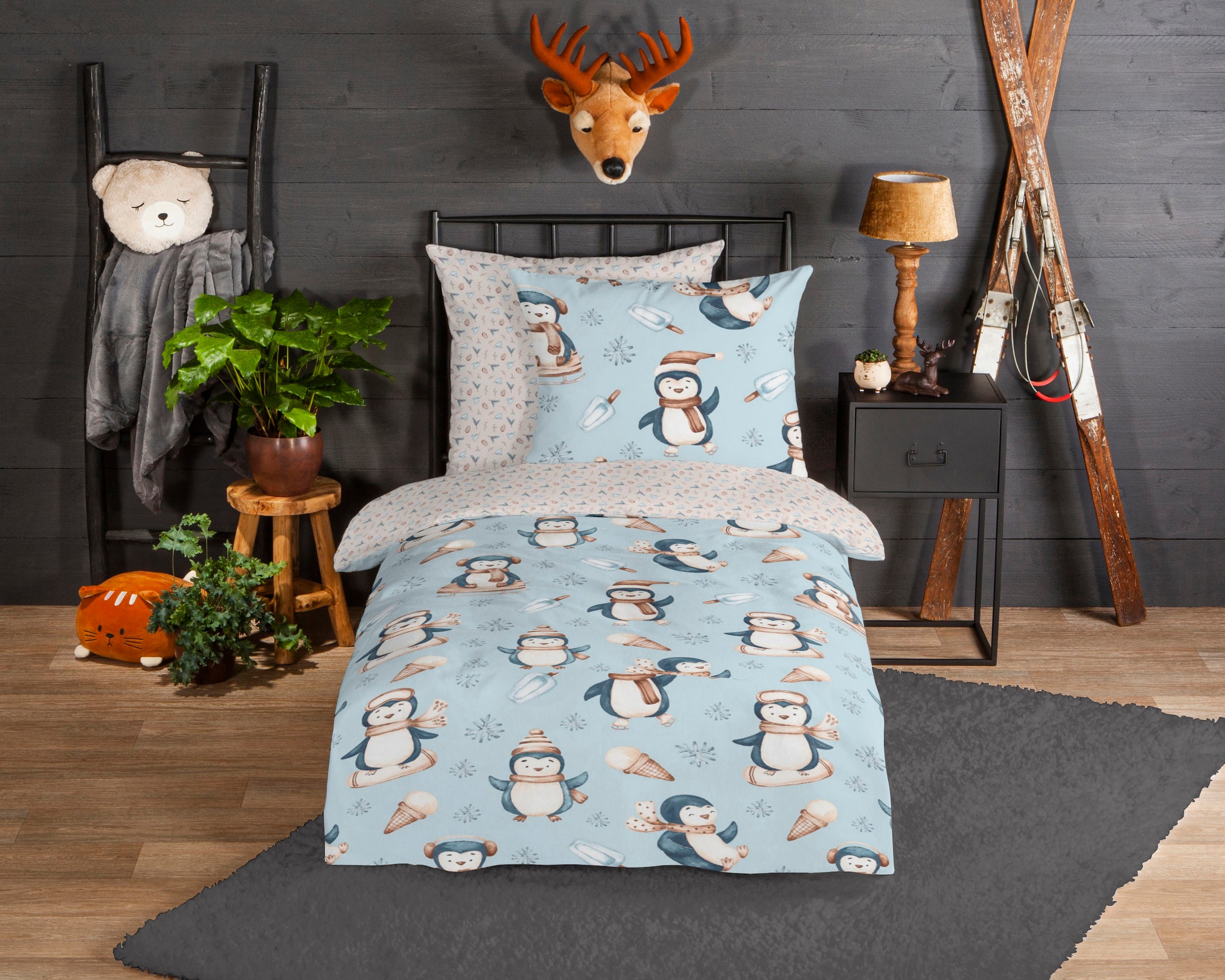 good morning Kinderbettwäsche "Jani" 2 Stk. Biber, 135x200, Warm, Weich, We günstig online kaufen