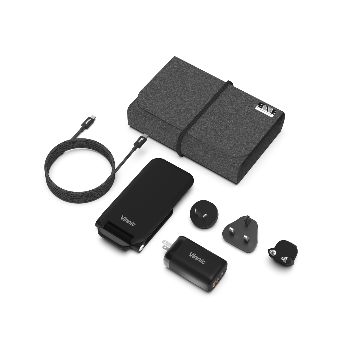 Vinnic USB-Ladegerät »TRIVOR 3-in-1 Travel Kit (65W, Dock, 1.2m USB-C Kabel)«