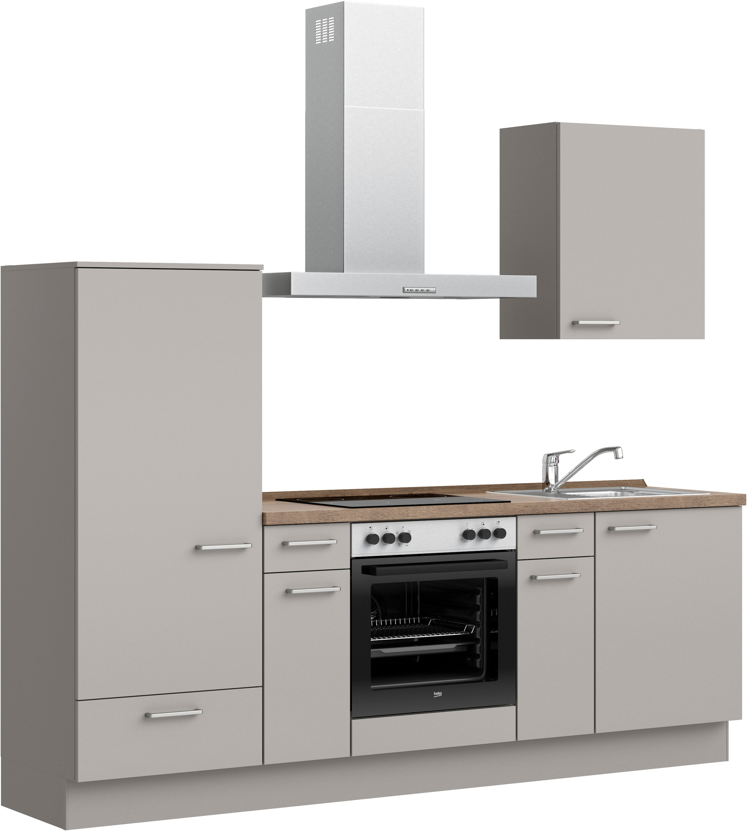 nobilia® Küchenzeile »"Touch I"« vormontiert, Ausrichtung wählbar, Breite 240 cm, wahlw. mit E-Geräten