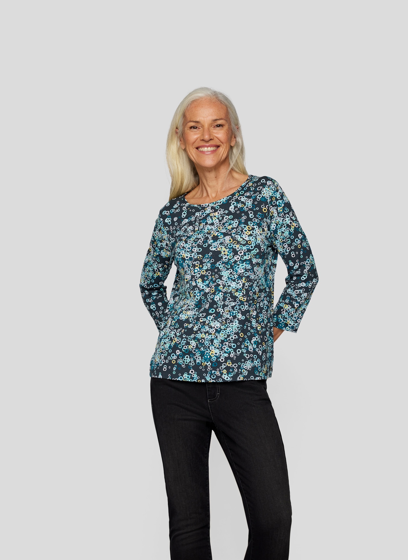 Print-Shirt »RABE Stylisches 3/4-Arm Shirt mit Kreis-Print«